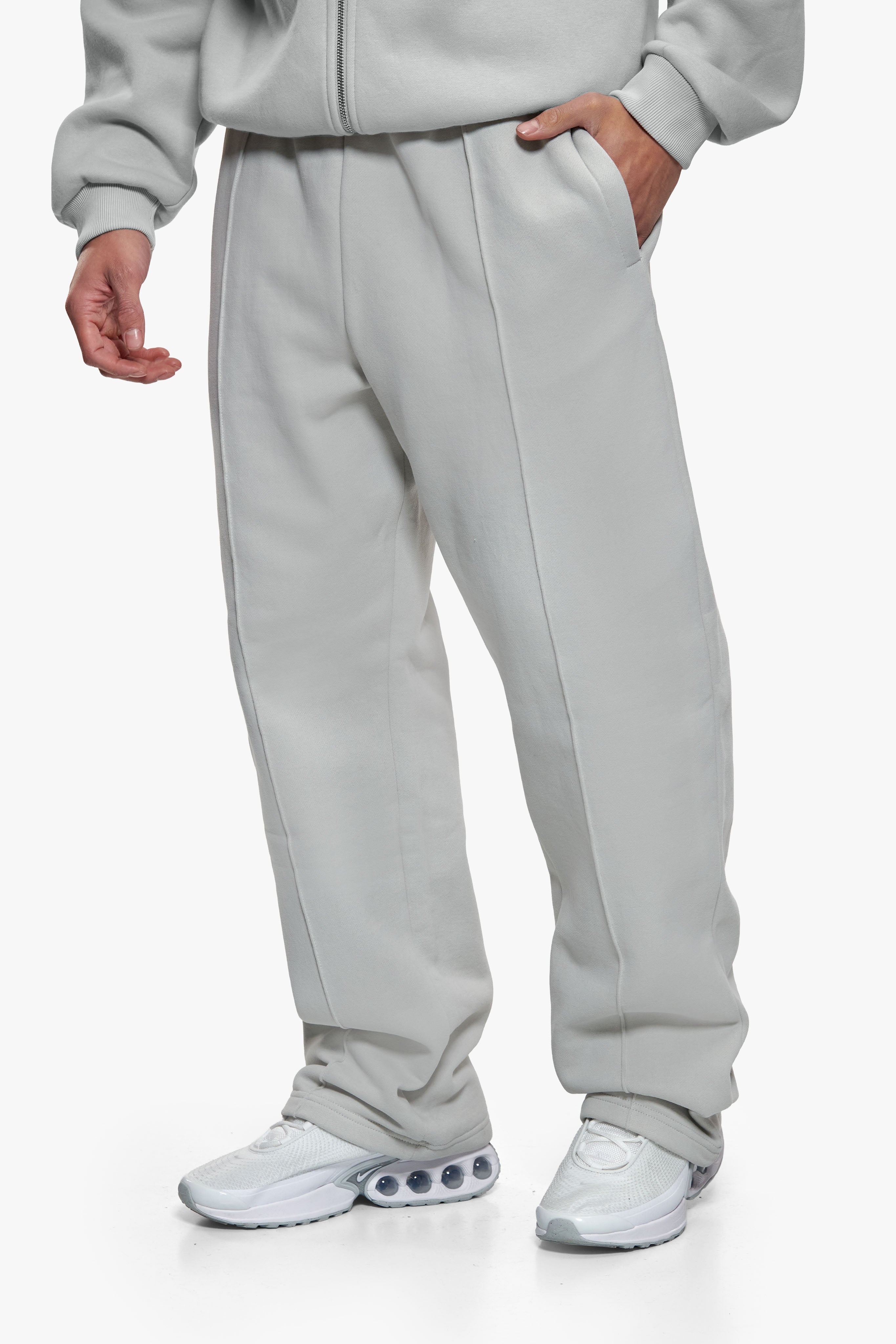 URBAN PINTUCK OPEN LEG JOGGER LIGHT GREY