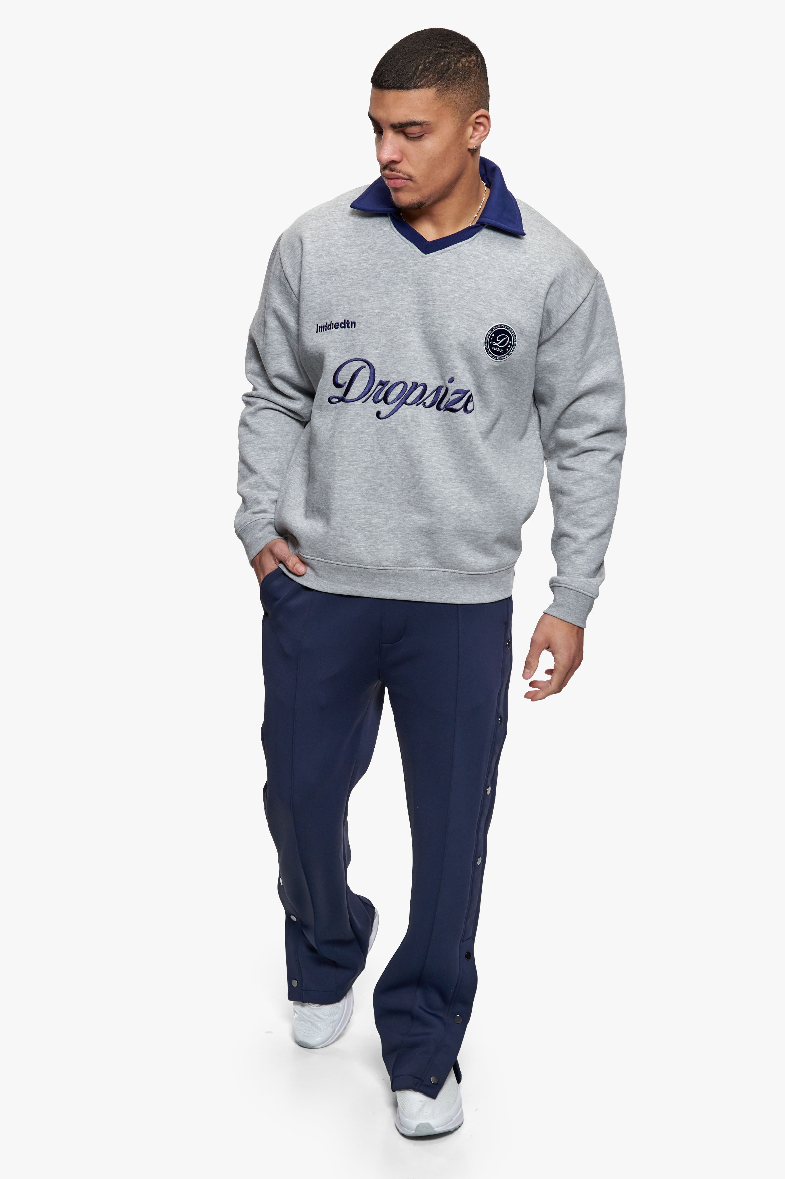 SCUBA PINTUCK OPEN LEG JOGGER NAVY