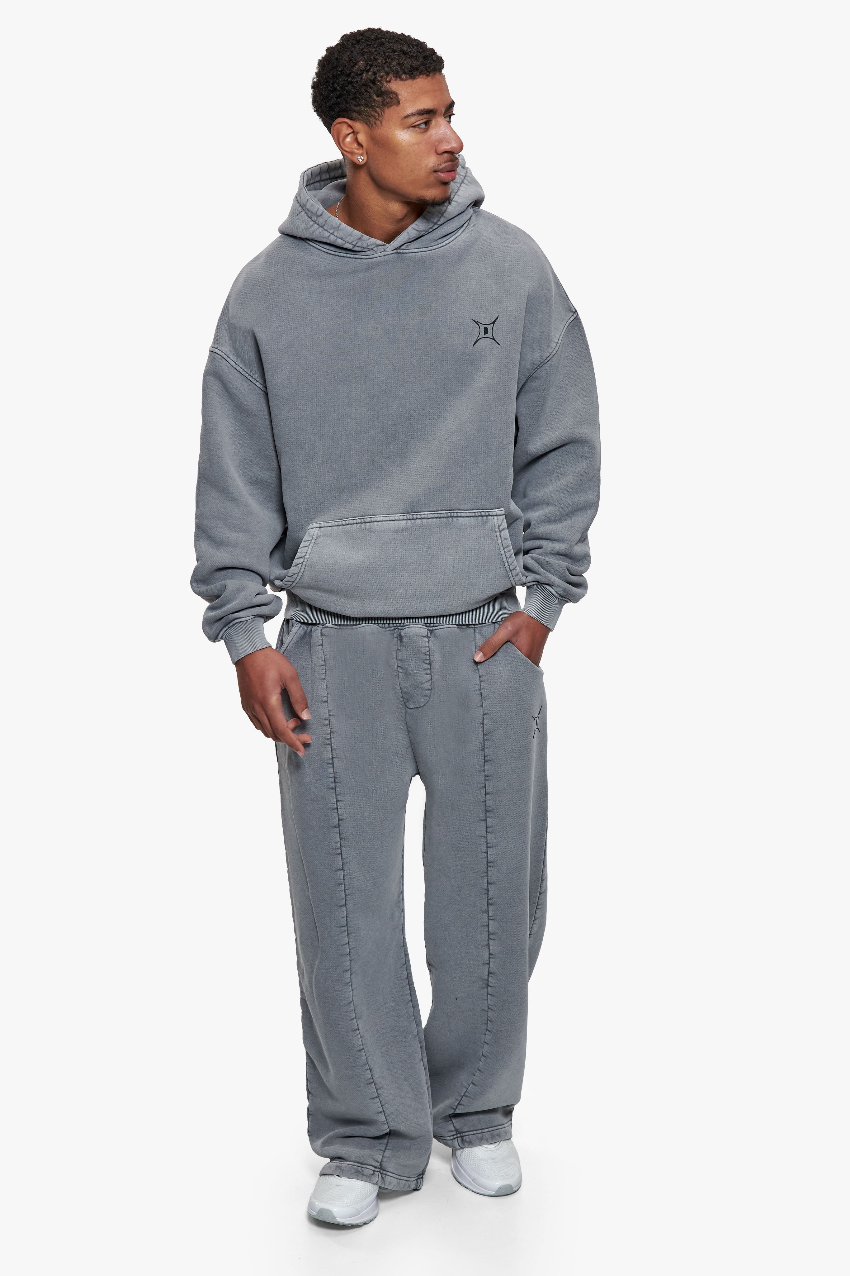HYPE OPEN LEG JOGGER WASHED GREY