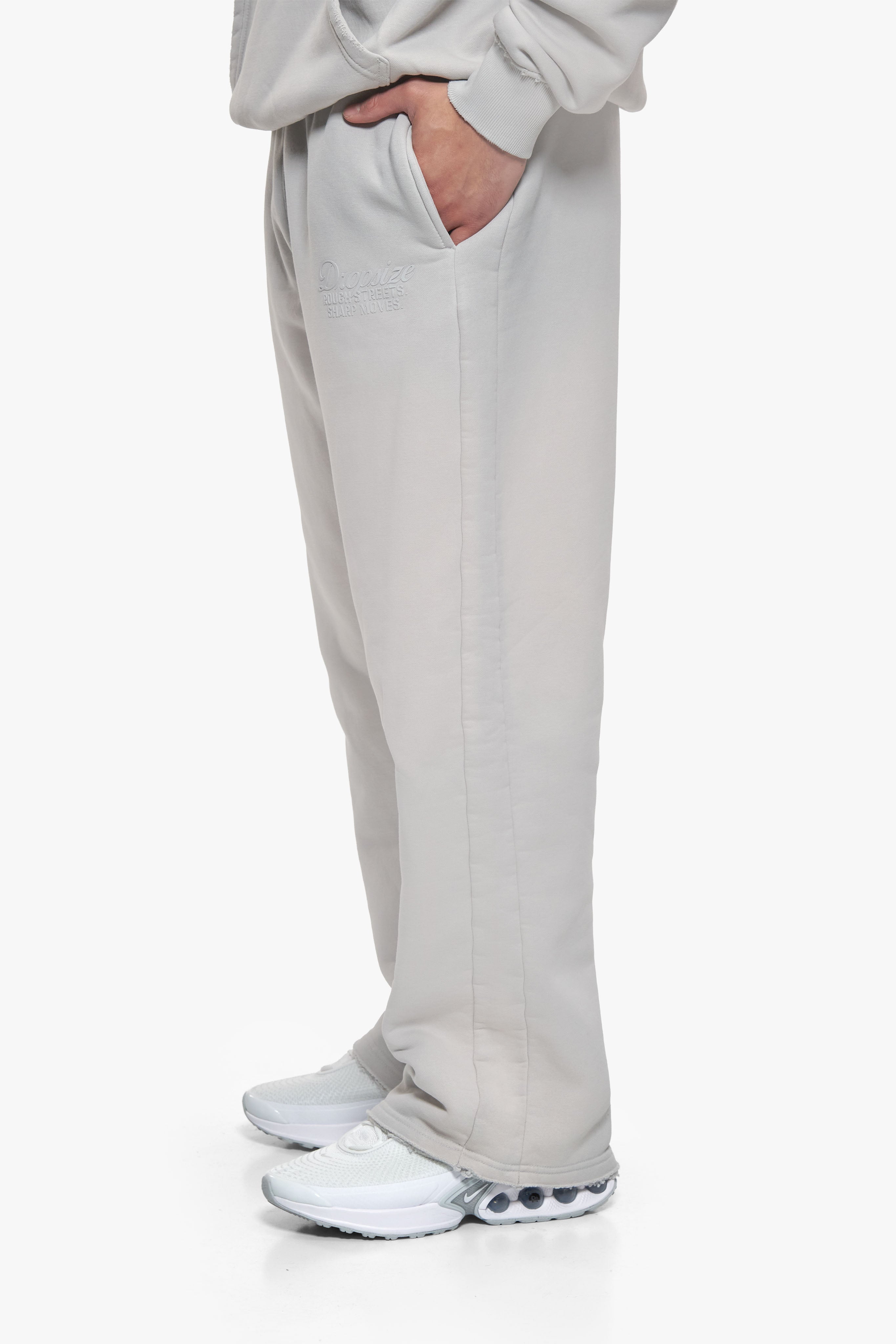 BLEACHED OPEN LEG JOGGER LIGHT GREY