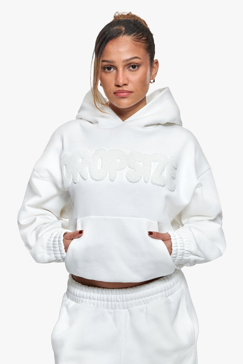 FROTTEE PATCH WOMEN BOMBER HOODIE CREAM WHITE