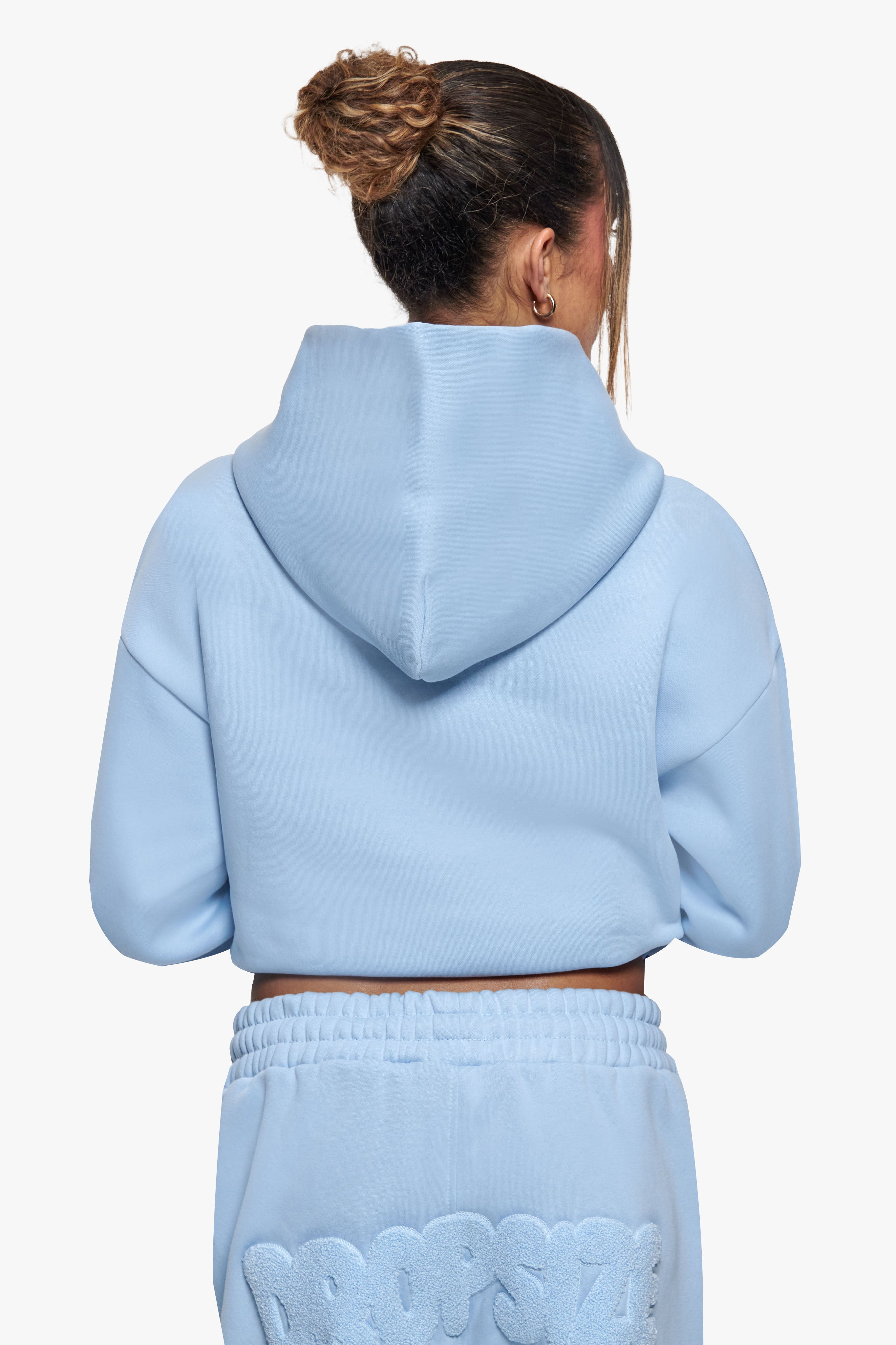 FROTTEE PATCH WOMEN BOMBER HOODIE BABY BLUE