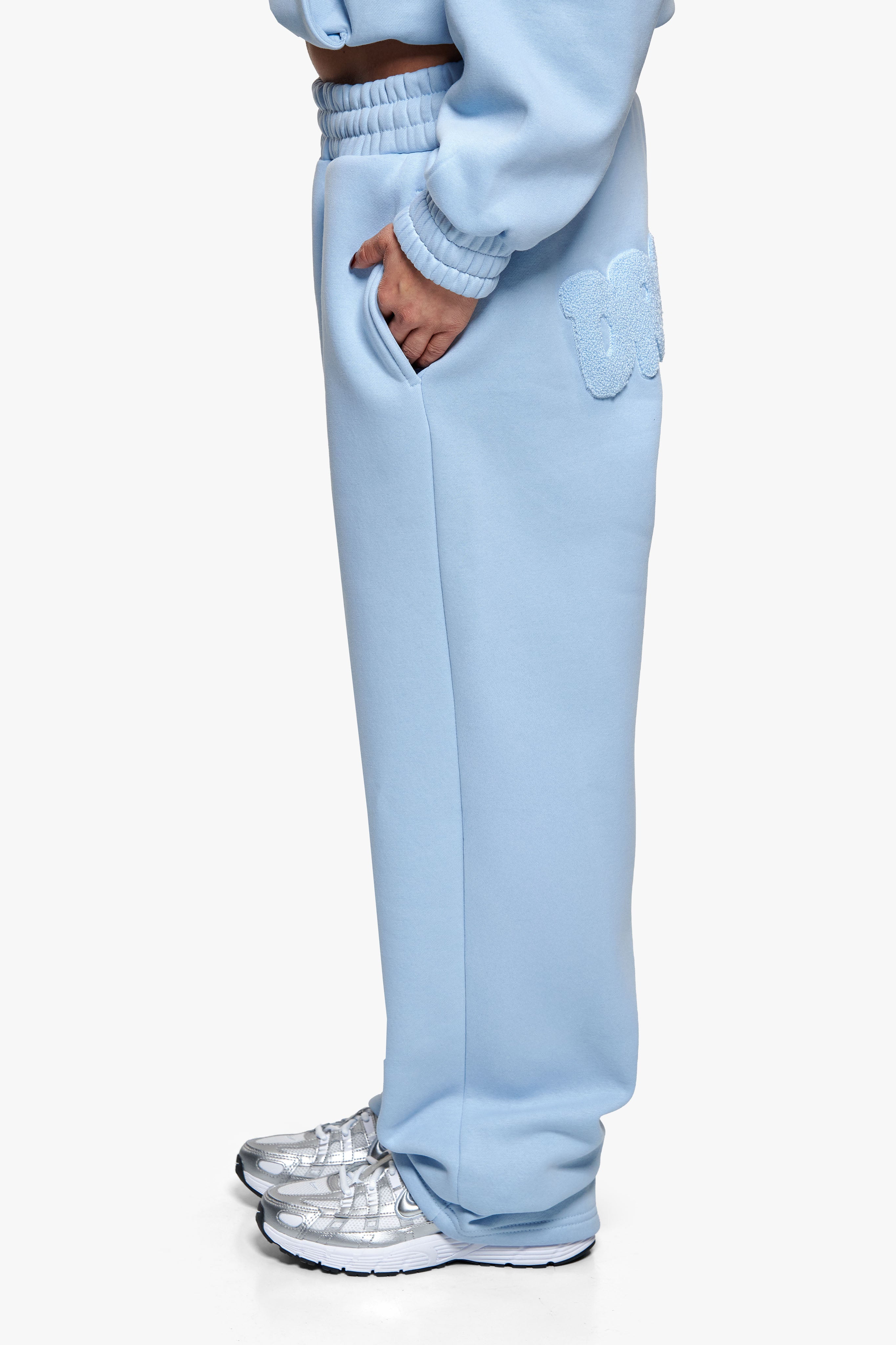 FROTTEE PATCH OPEN LEG JOGGER BABY BLUE