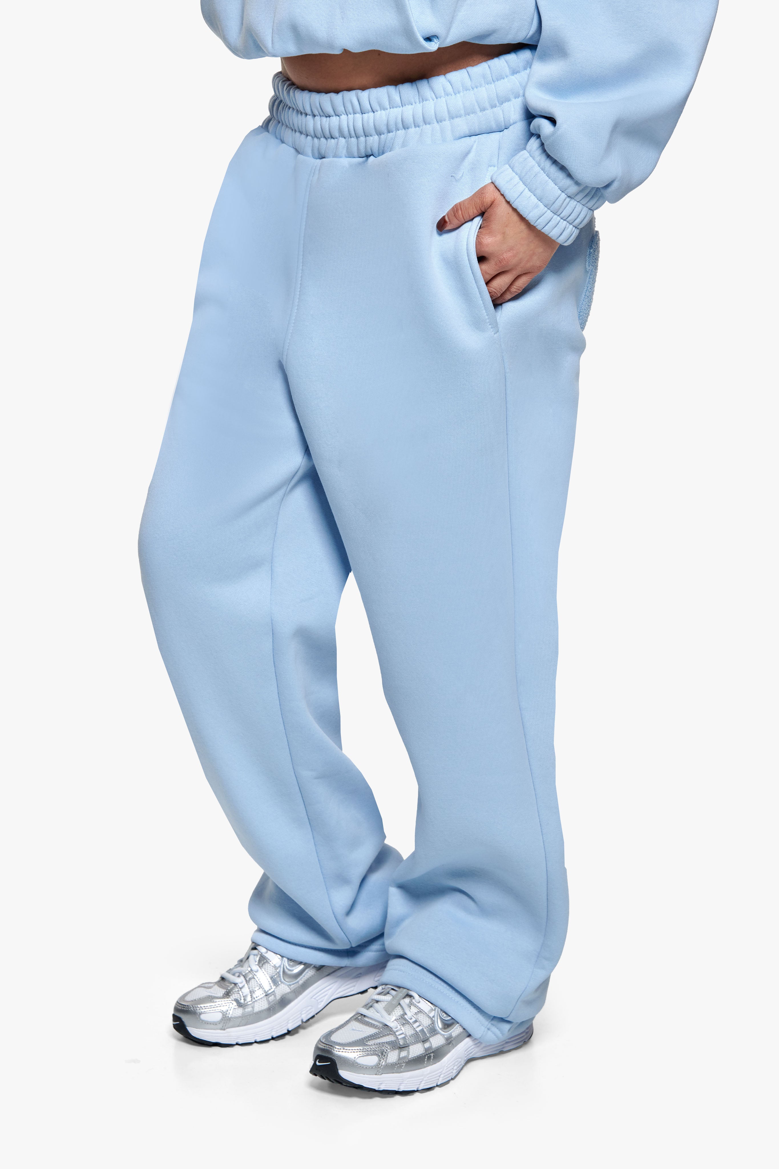 FROTTEE PATCH OPEN LEG JOGGER BABY BLUE