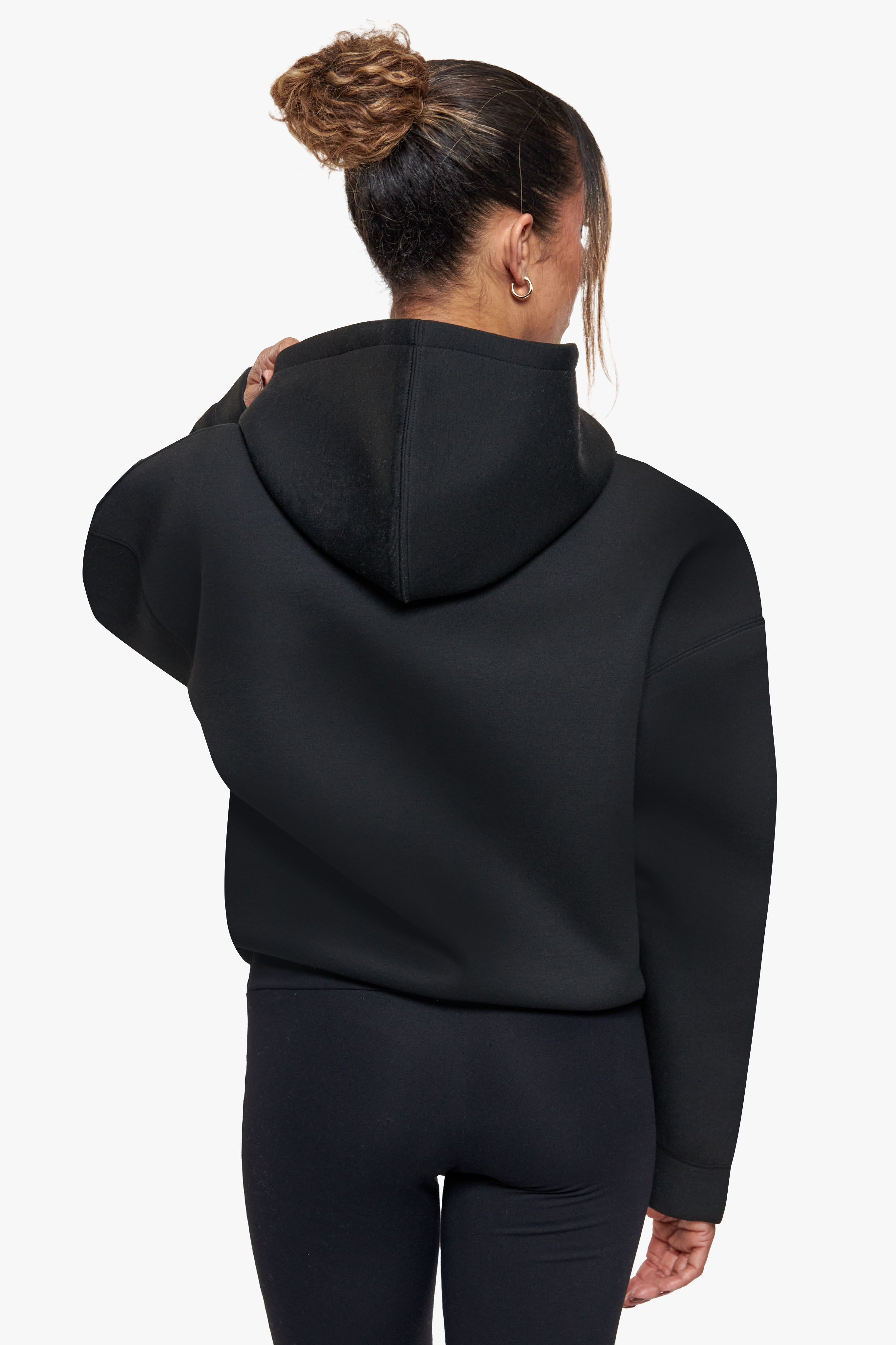 WOMEN SCUBA ZIP-HOODIE BLACK