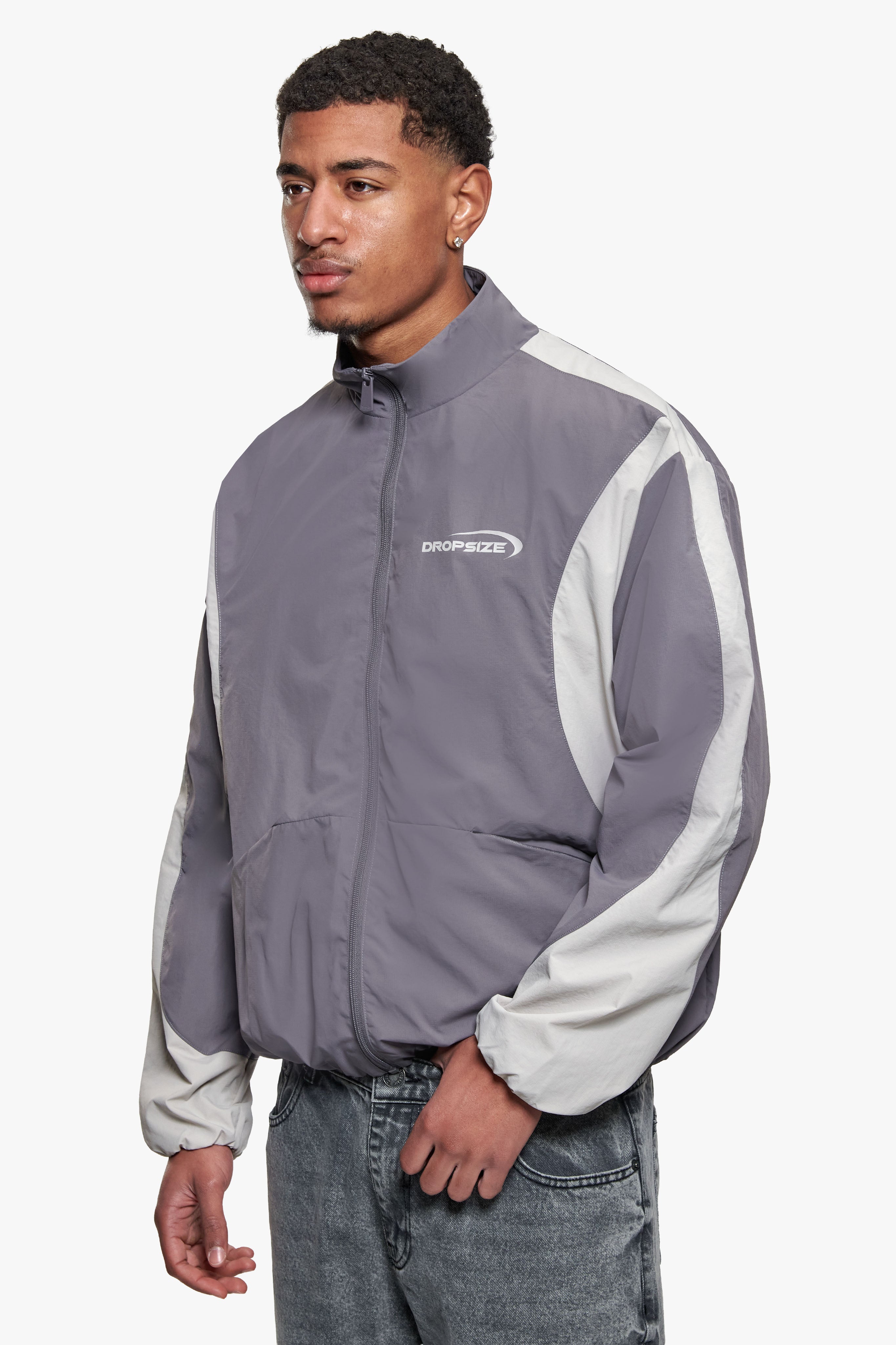 TWO COLOR TRACK JACKET GREY