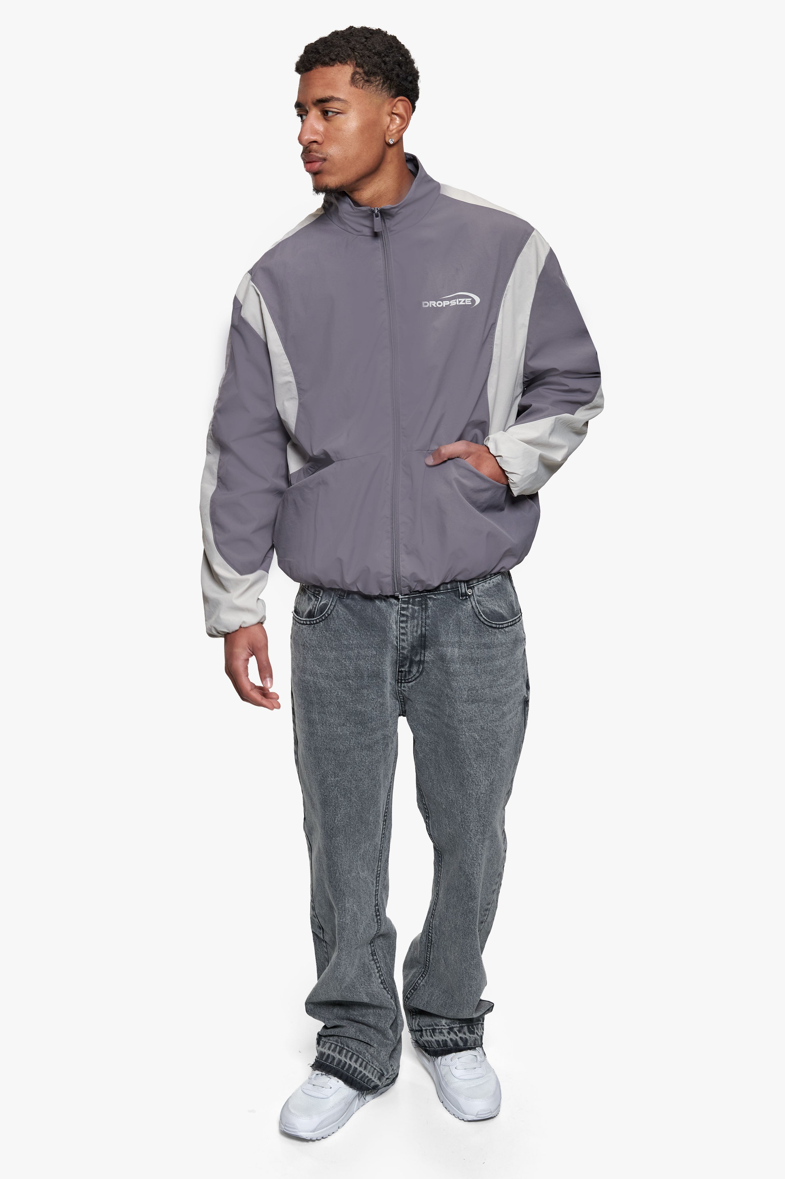 TWO COLOR TRACK JACKET GREY