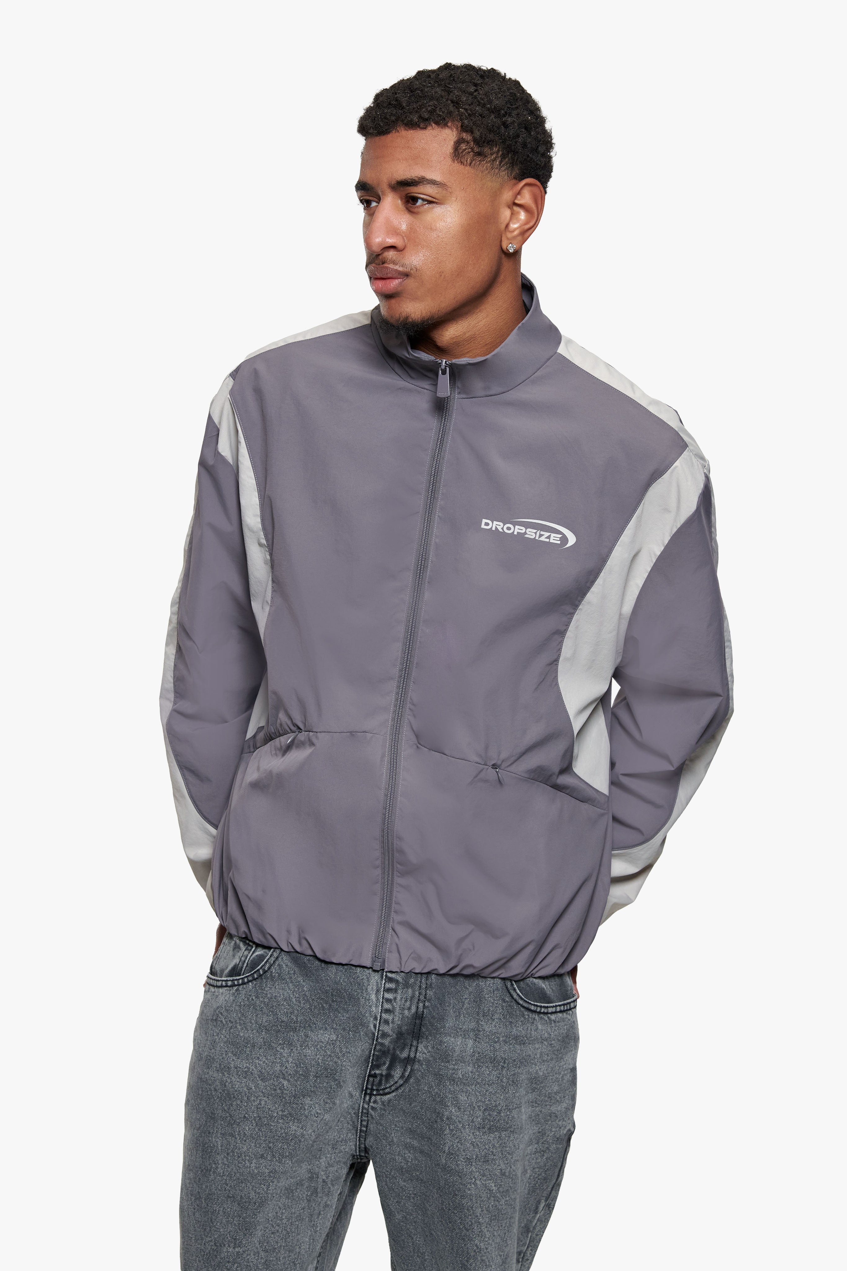 TWO COLOR TRACK JACKET GREY