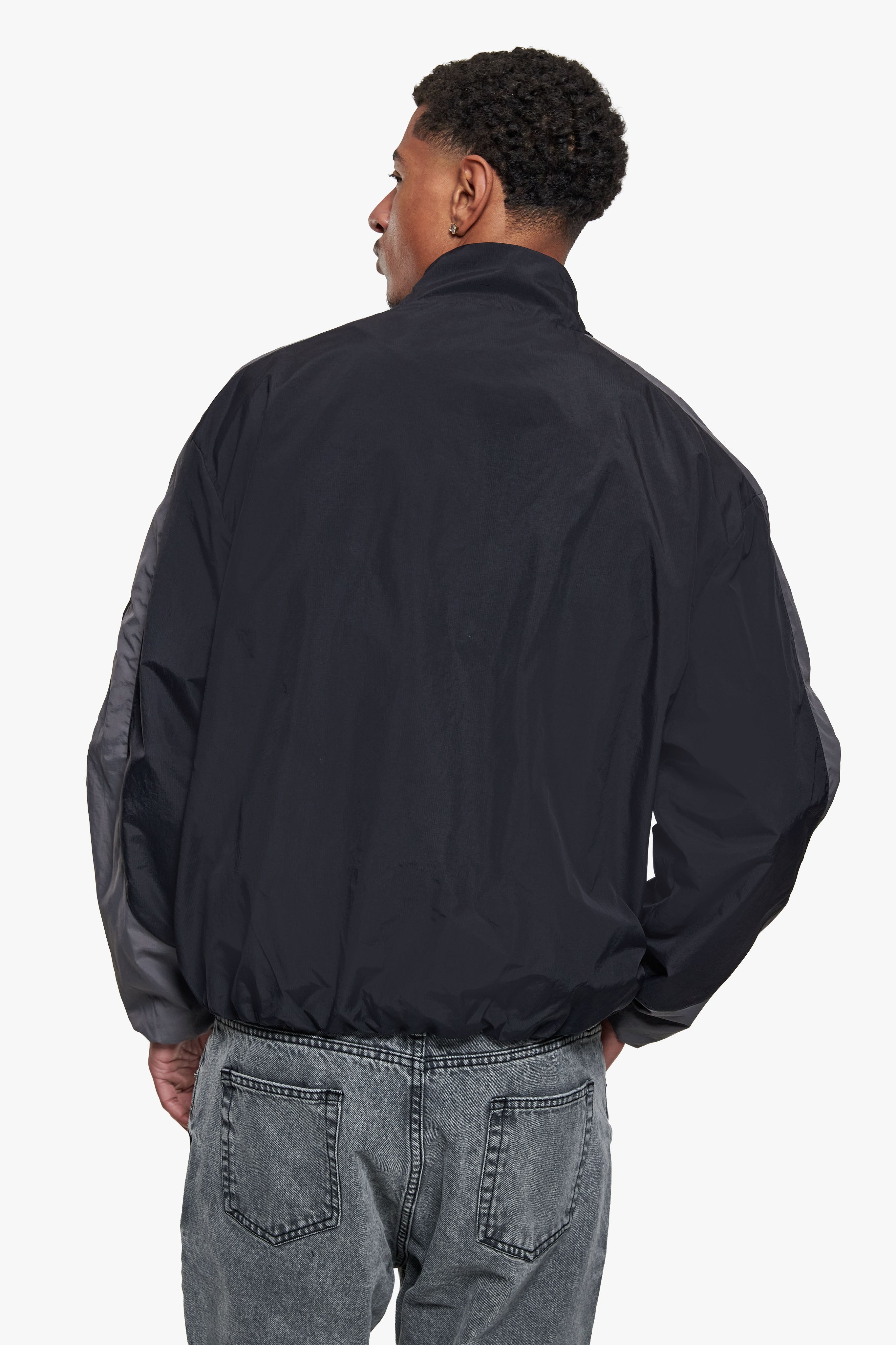 TWO COLOR TRACK JACKET BLACK