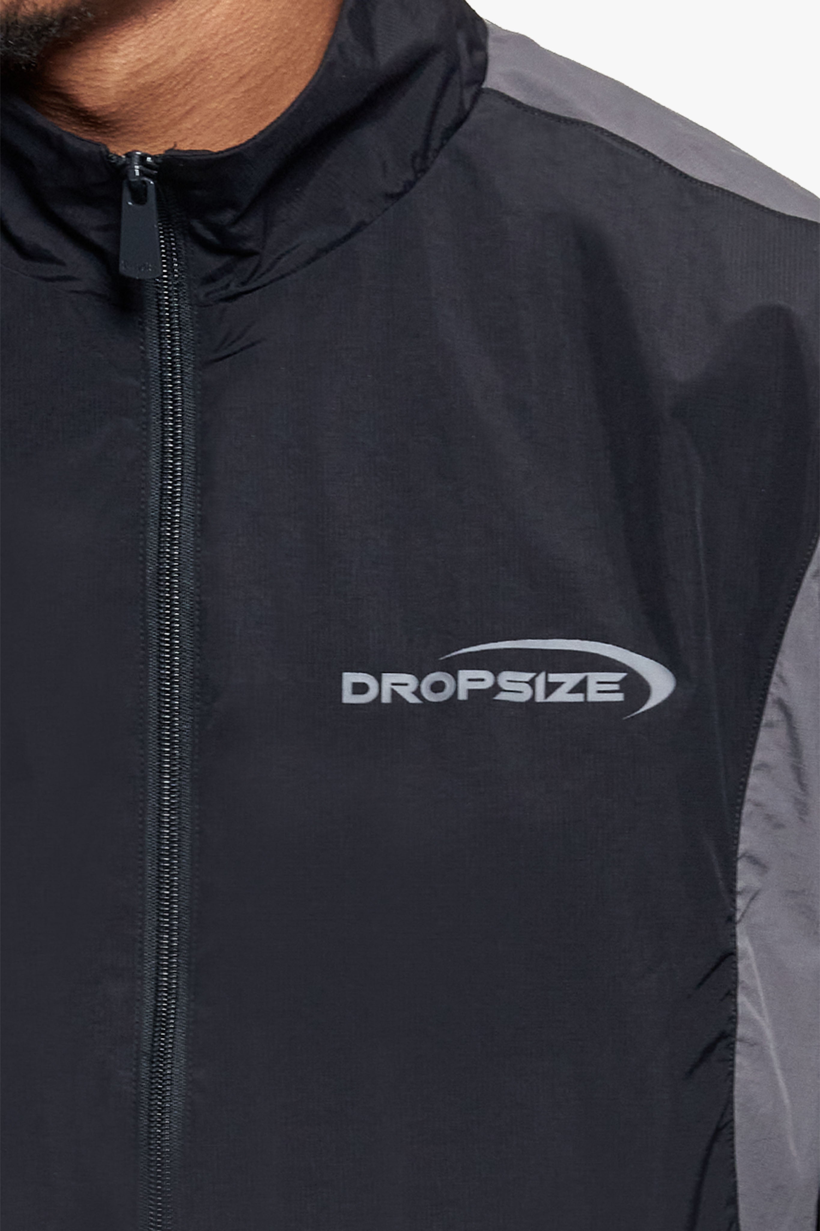 TWO COLOR TRACK JACKET BLACK