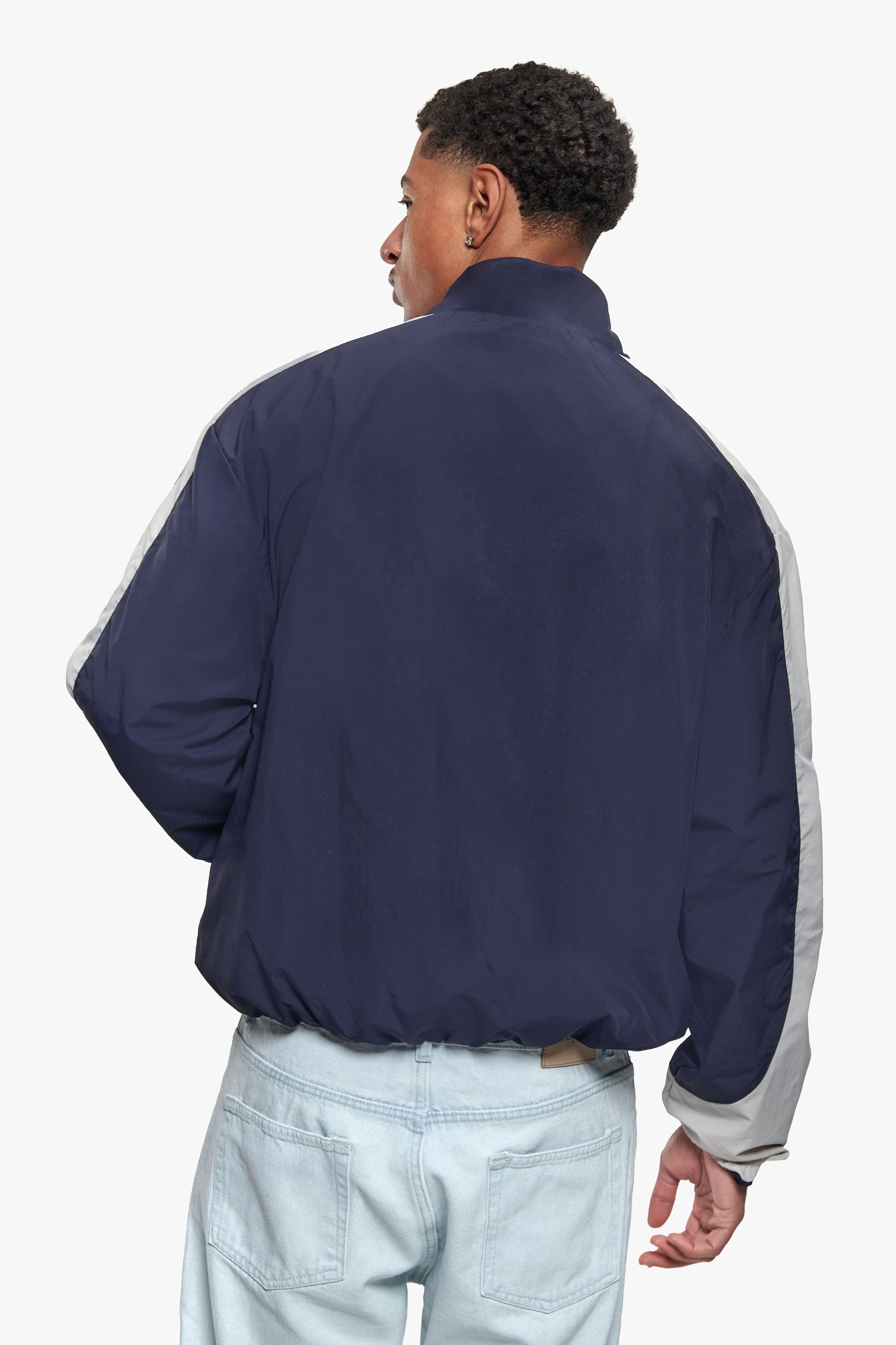 TWO COLOR TRACK JACKET  NAVY