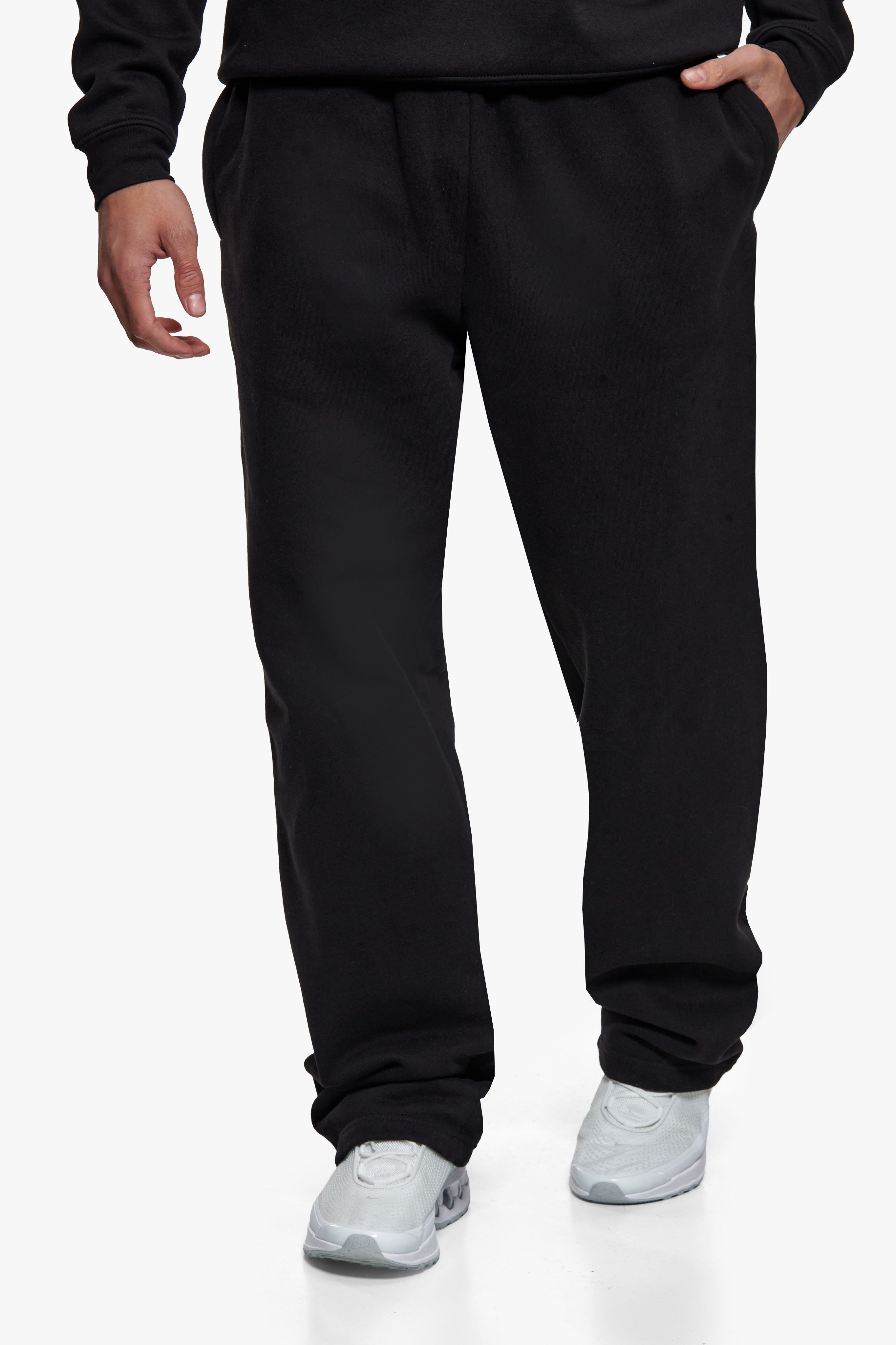 SLEEK OPEN LEG JOGGER BLACK