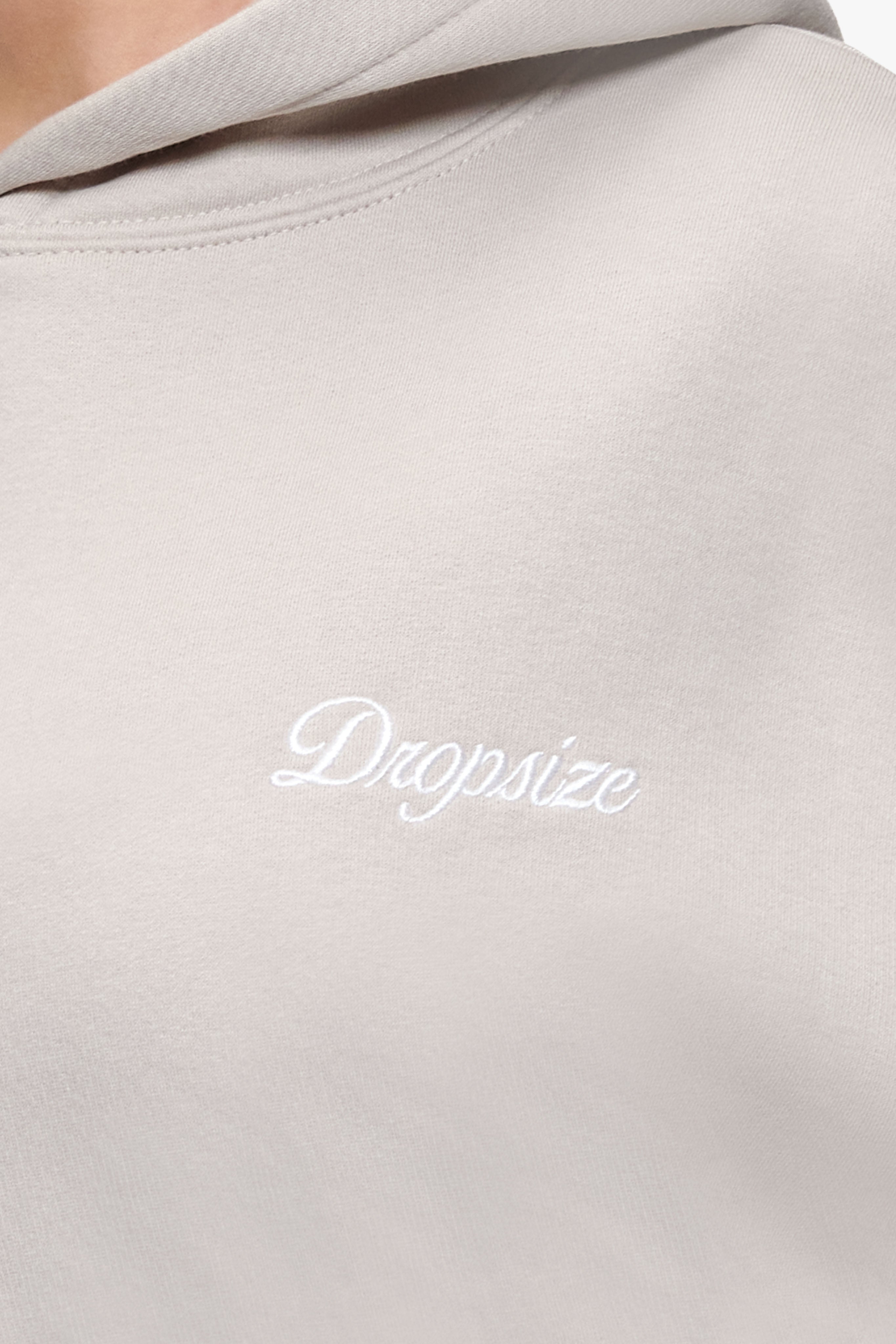 WOMEN CONTRAST EMBO HOODIE MOONBEAM