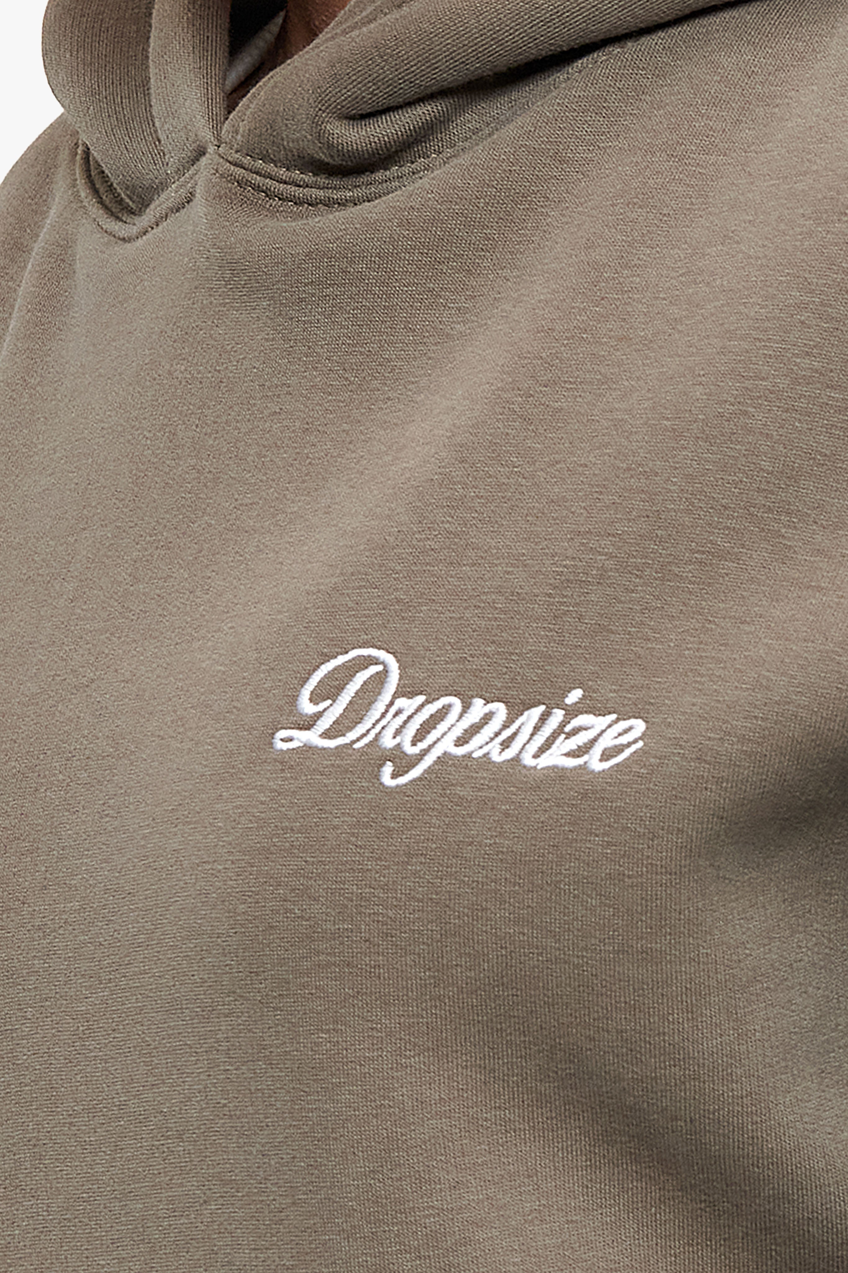 WOMEN CONTRAST EMBO HOODIE SAFARI GREEN