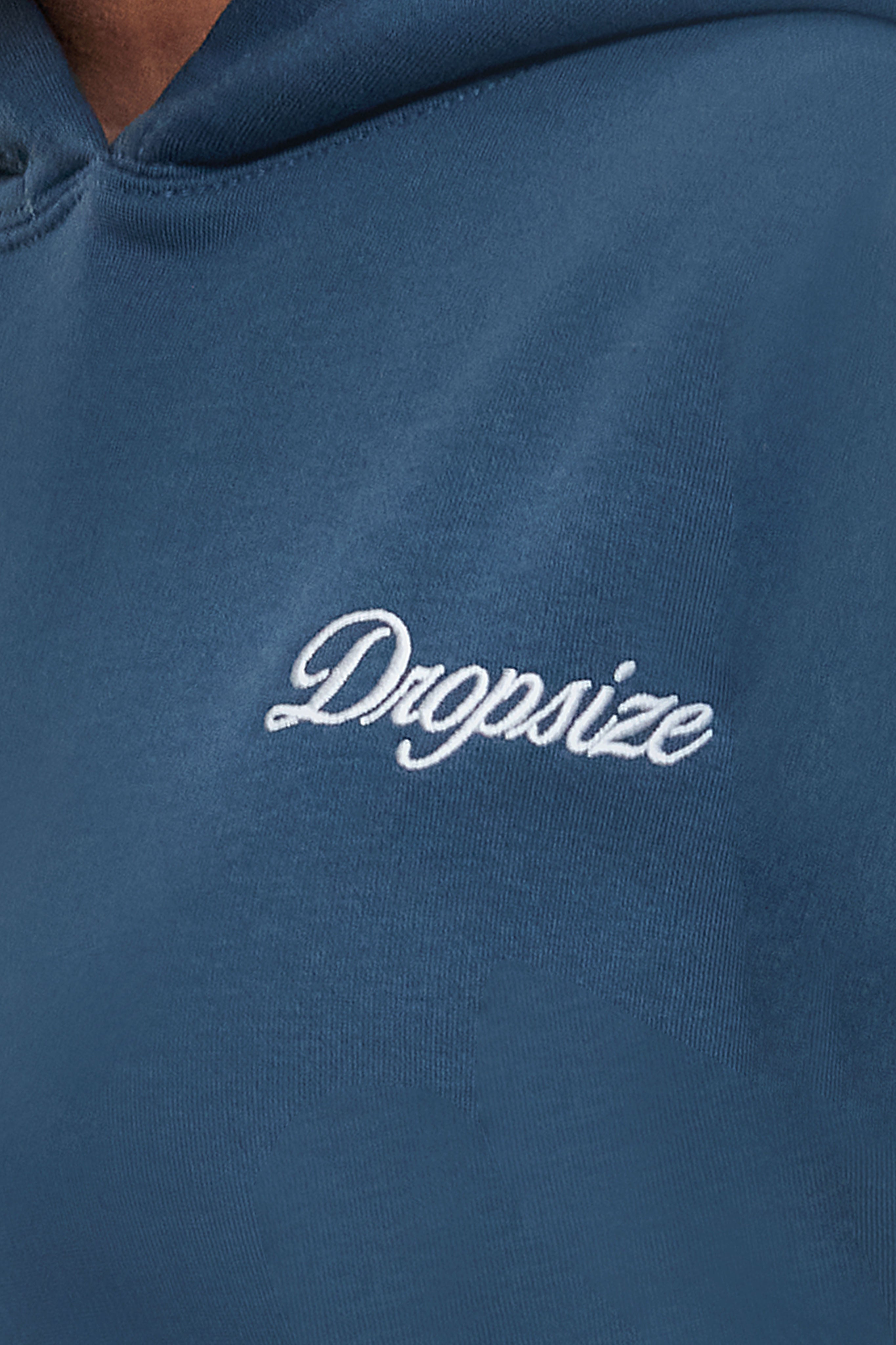 WOMEN CONTRAST EMBO HOODIE TEAL