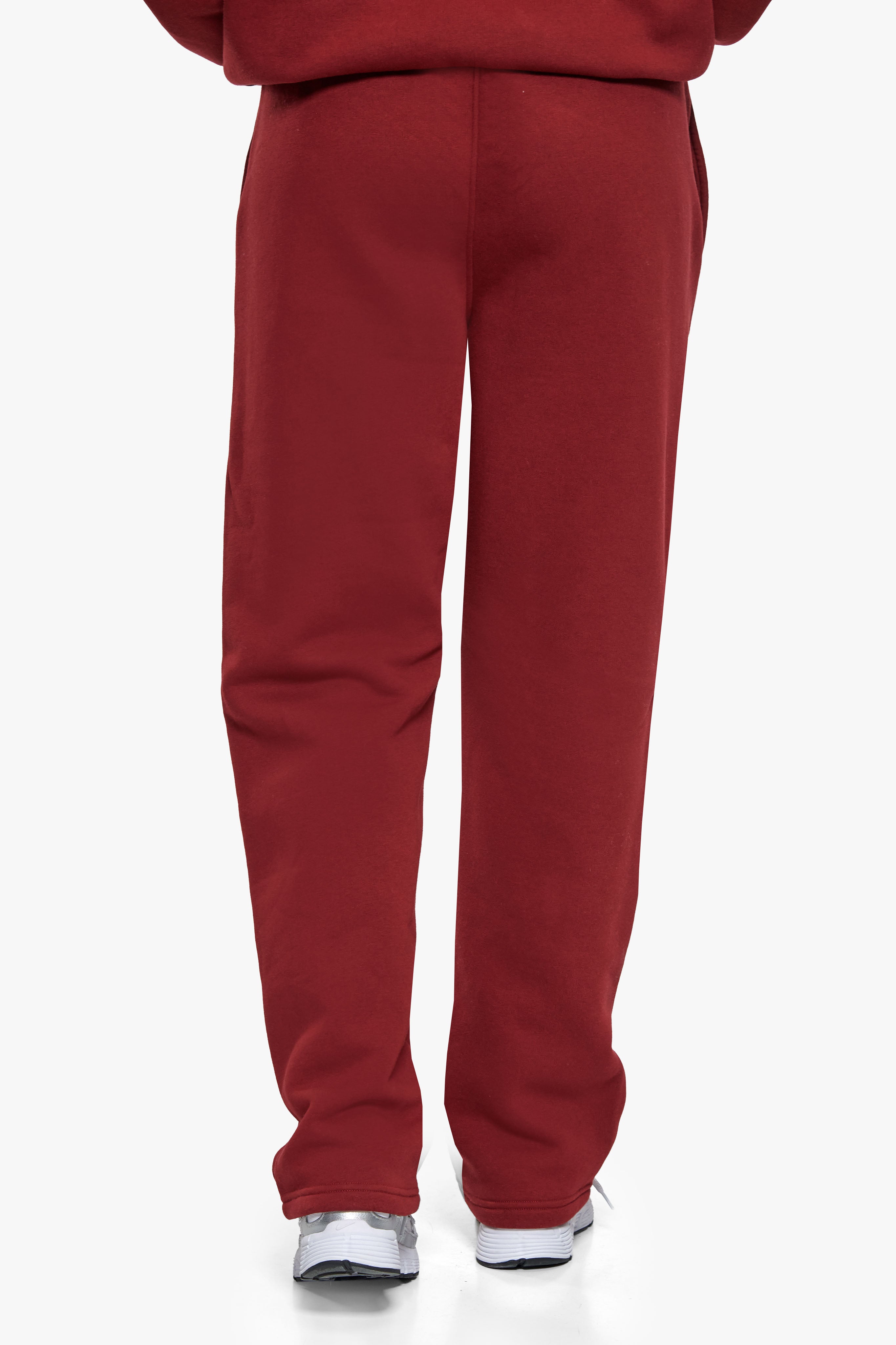 WOMEN CONTRAST OPEN LEG JOGGER CRANBERRY