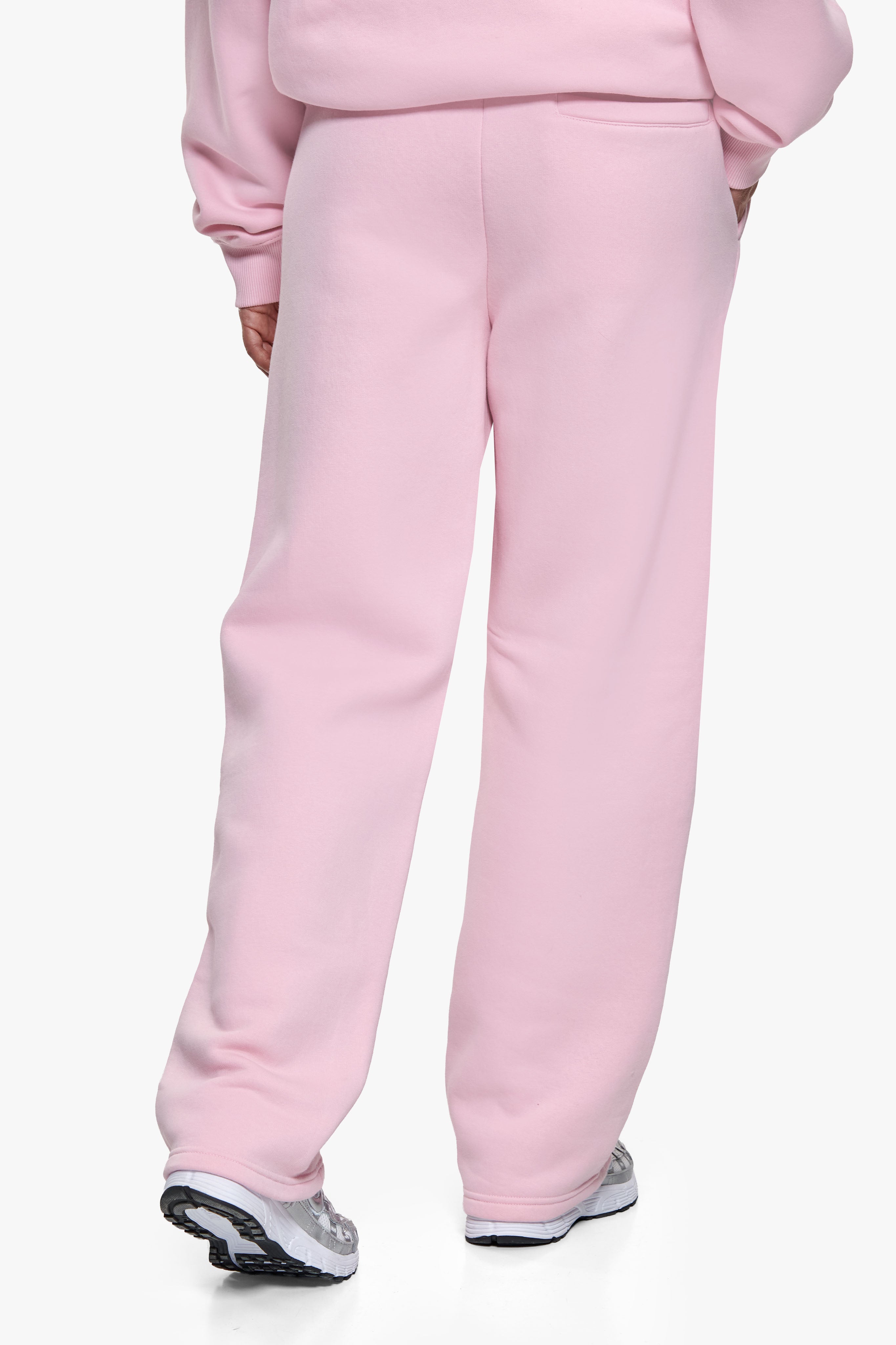 WOMEN CONTRAST OPEN LEG JOGGER LIGHT PINK