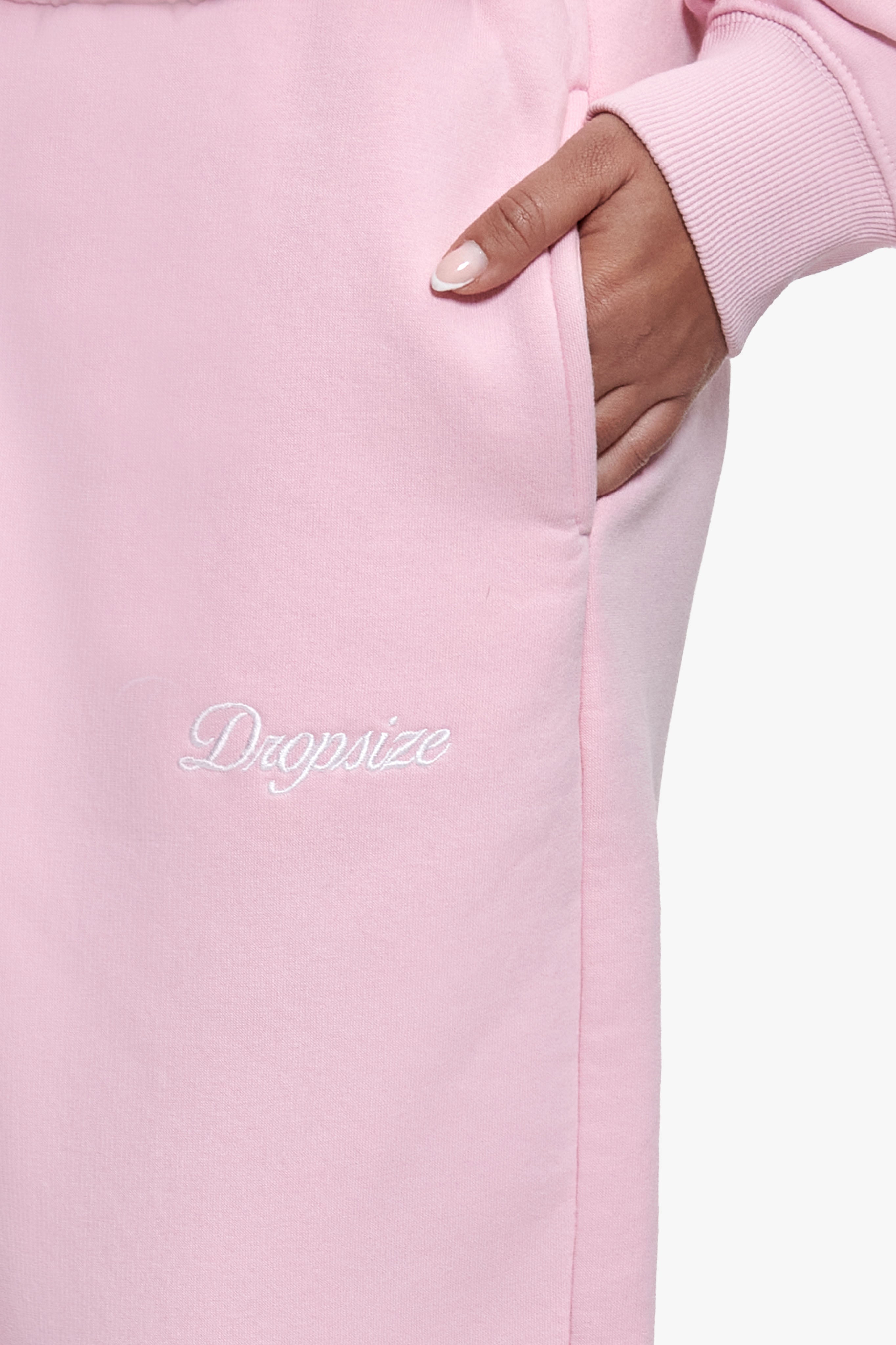 WOMEN CONTRAST OPEN LEG JOGGER LIGHT PINK