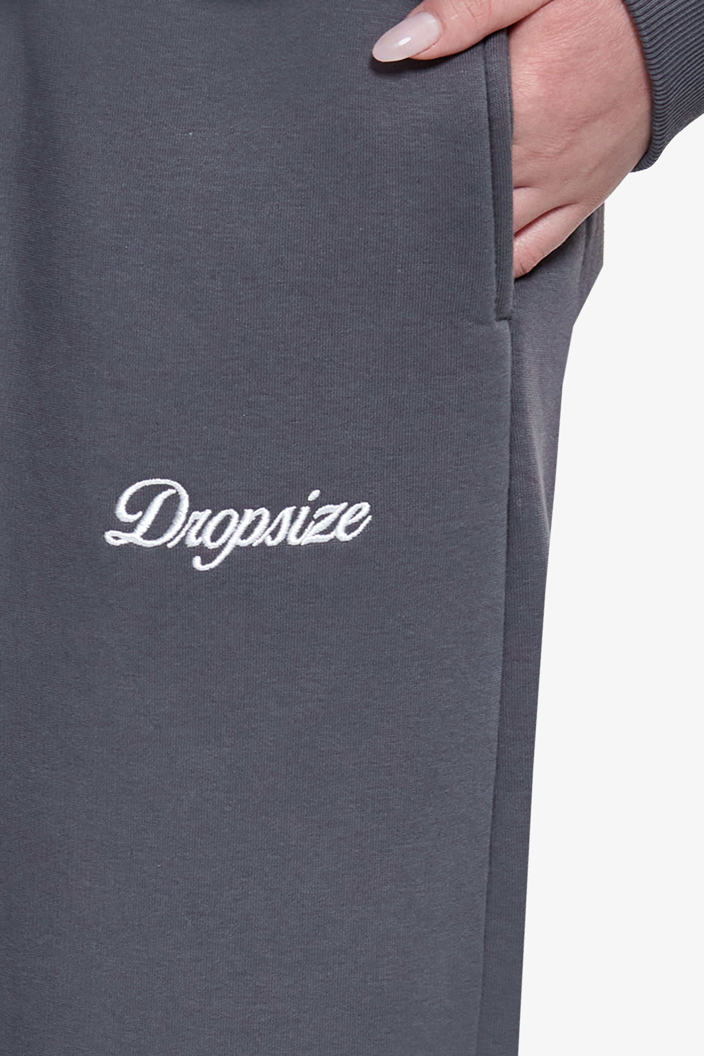 WOMEN CONTRAST OPEN LEG JOGGER STEEL GREY