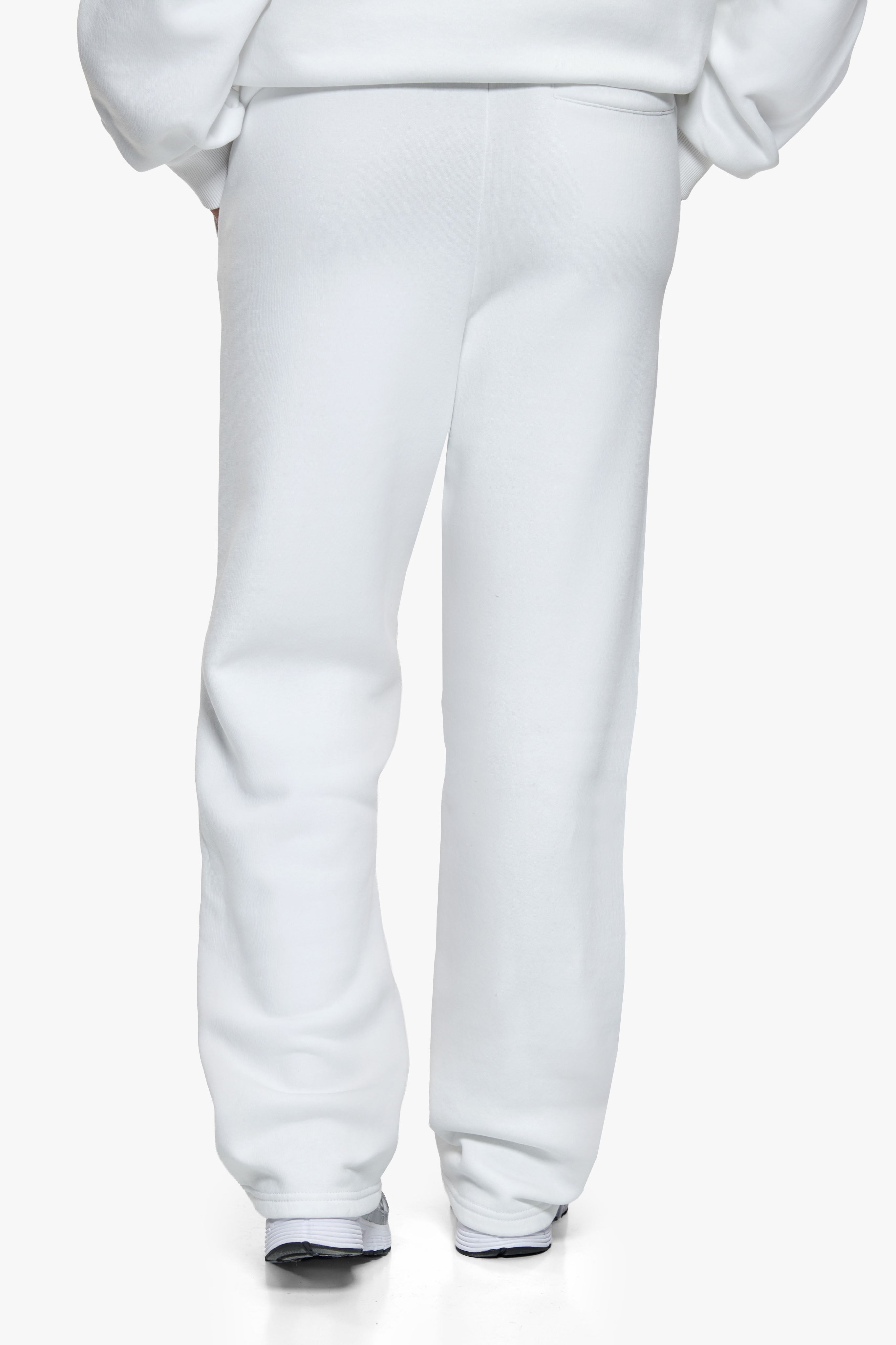 WOMEN CONTRAST OPEN LEG JOGGER WHITE