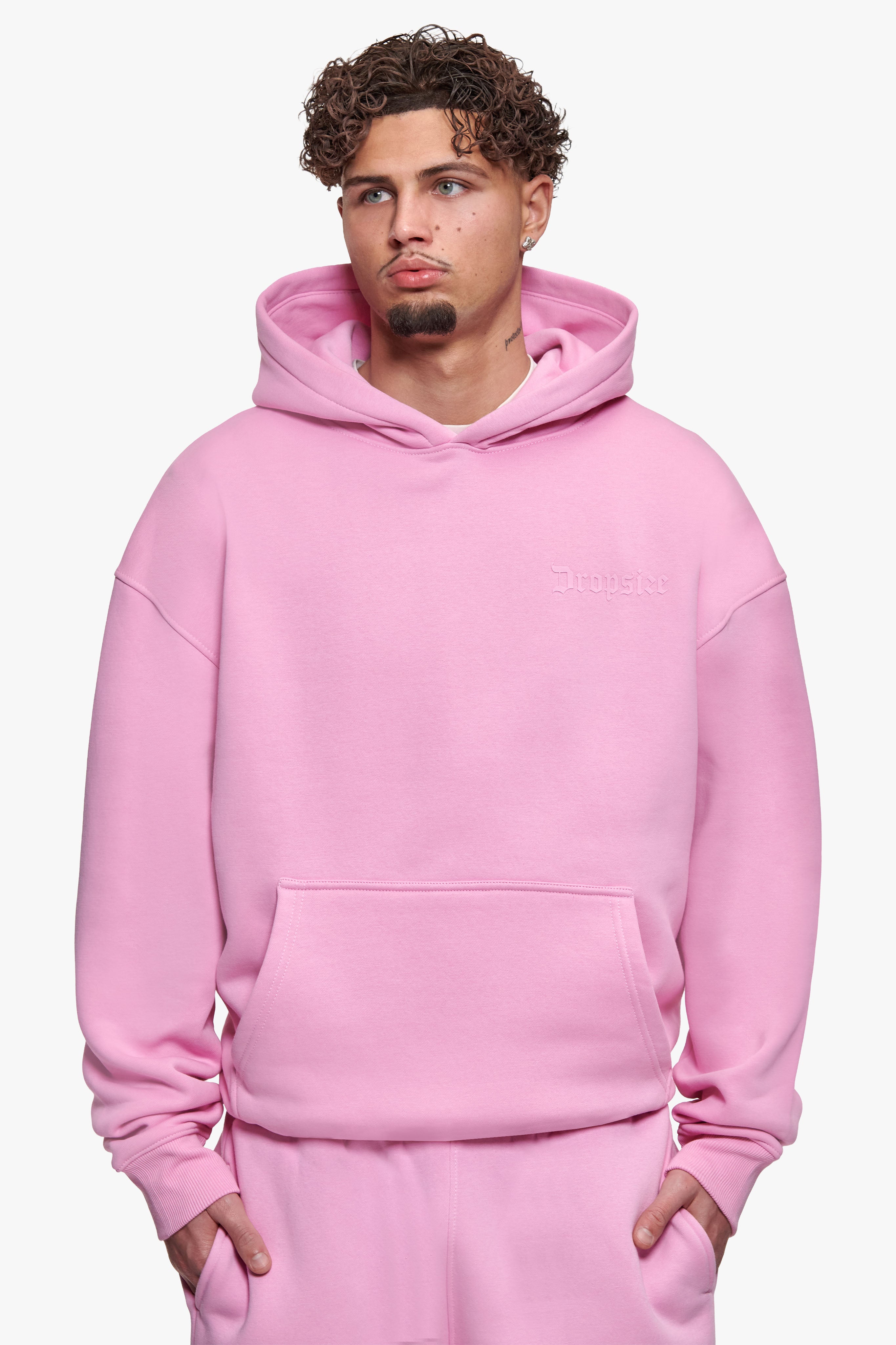 HEAVY OVERSIZE HD LOGO HOODIE PINK