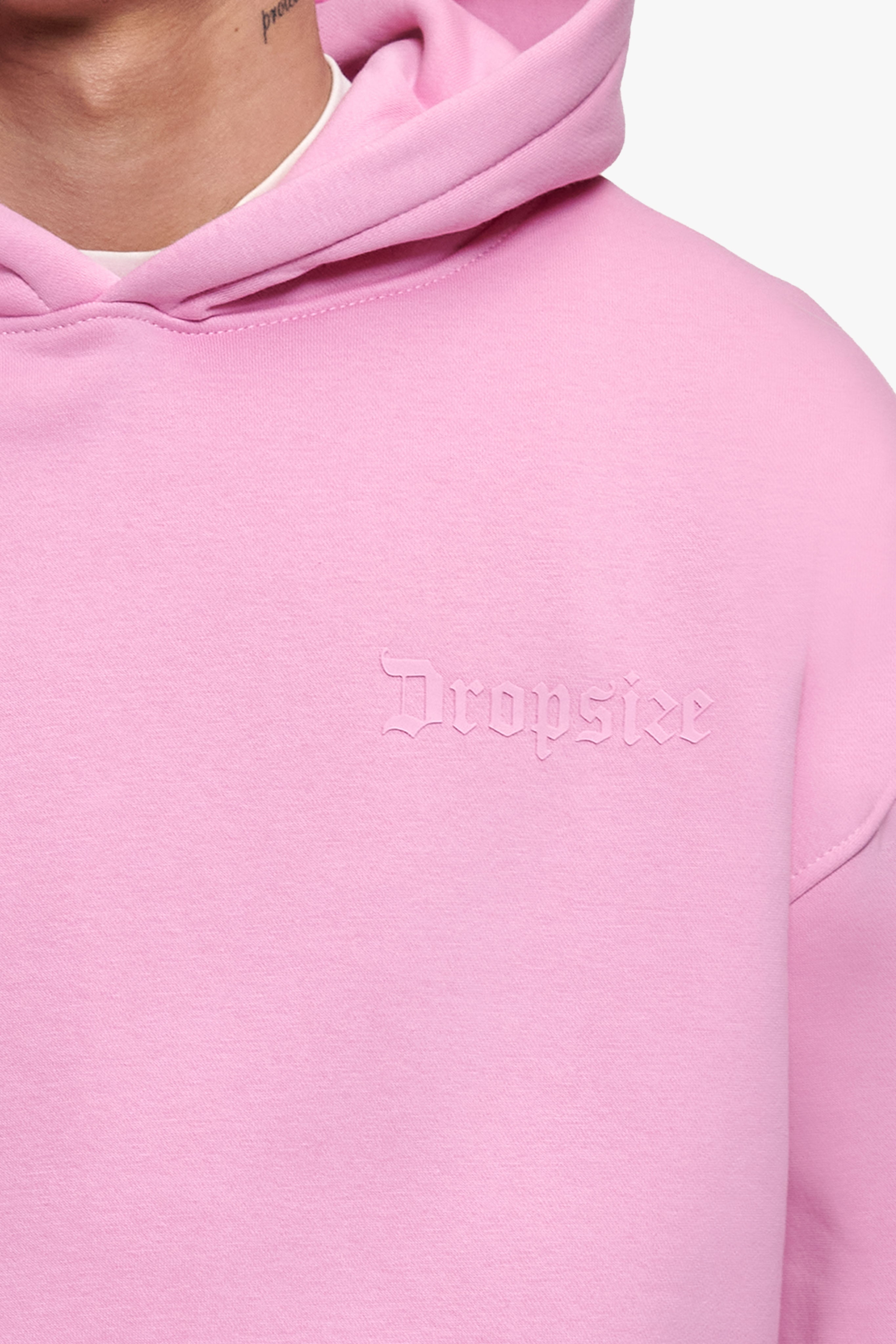 HEAVY OVERSIZE HD LOGO HOODIE PINK