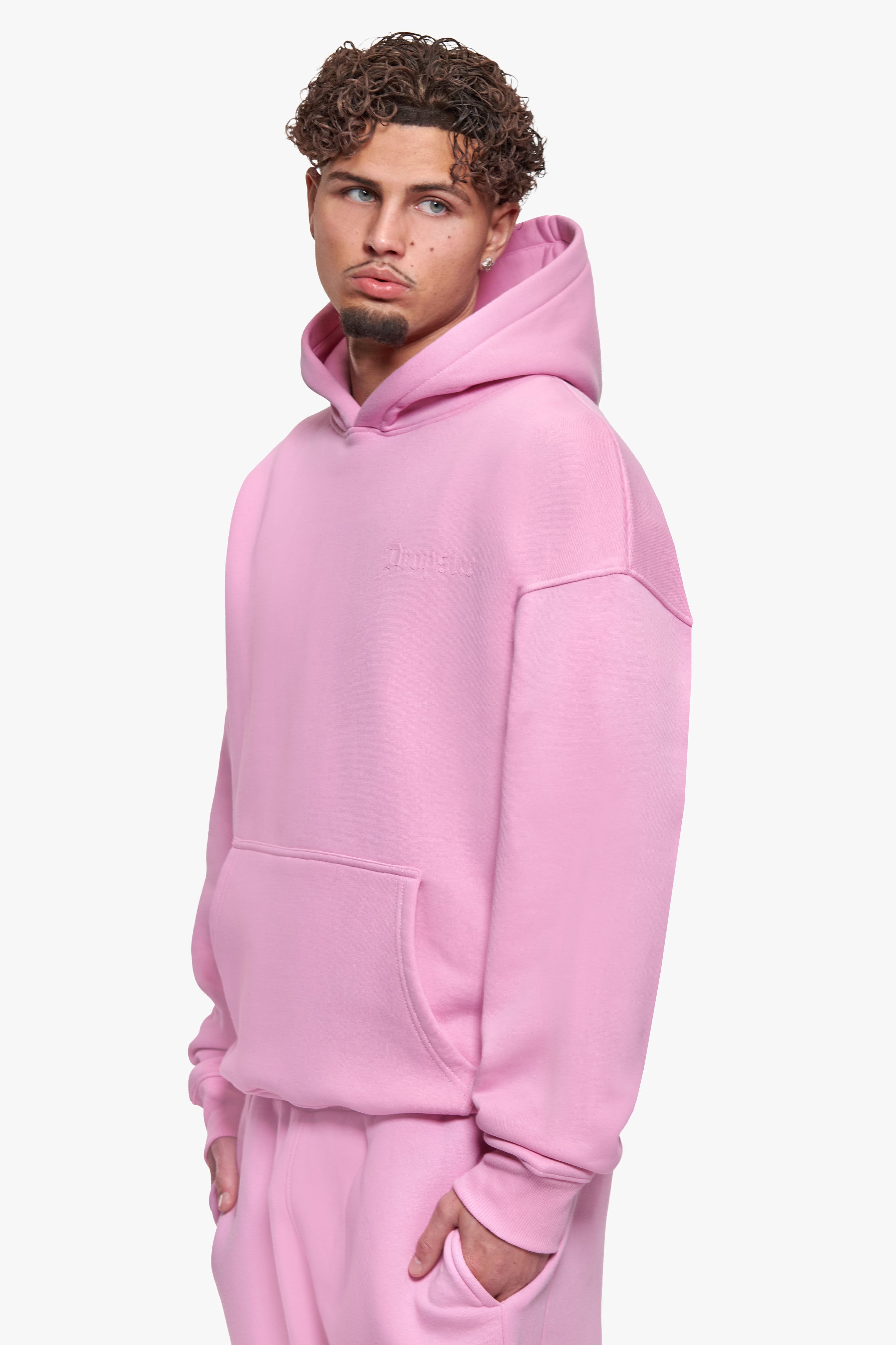 HEAVY OVERSIZE HD LOGO HOODIE PINK