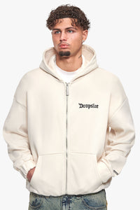 OVERSIZE BLANK ZIP HOODIE COCONUT MILK