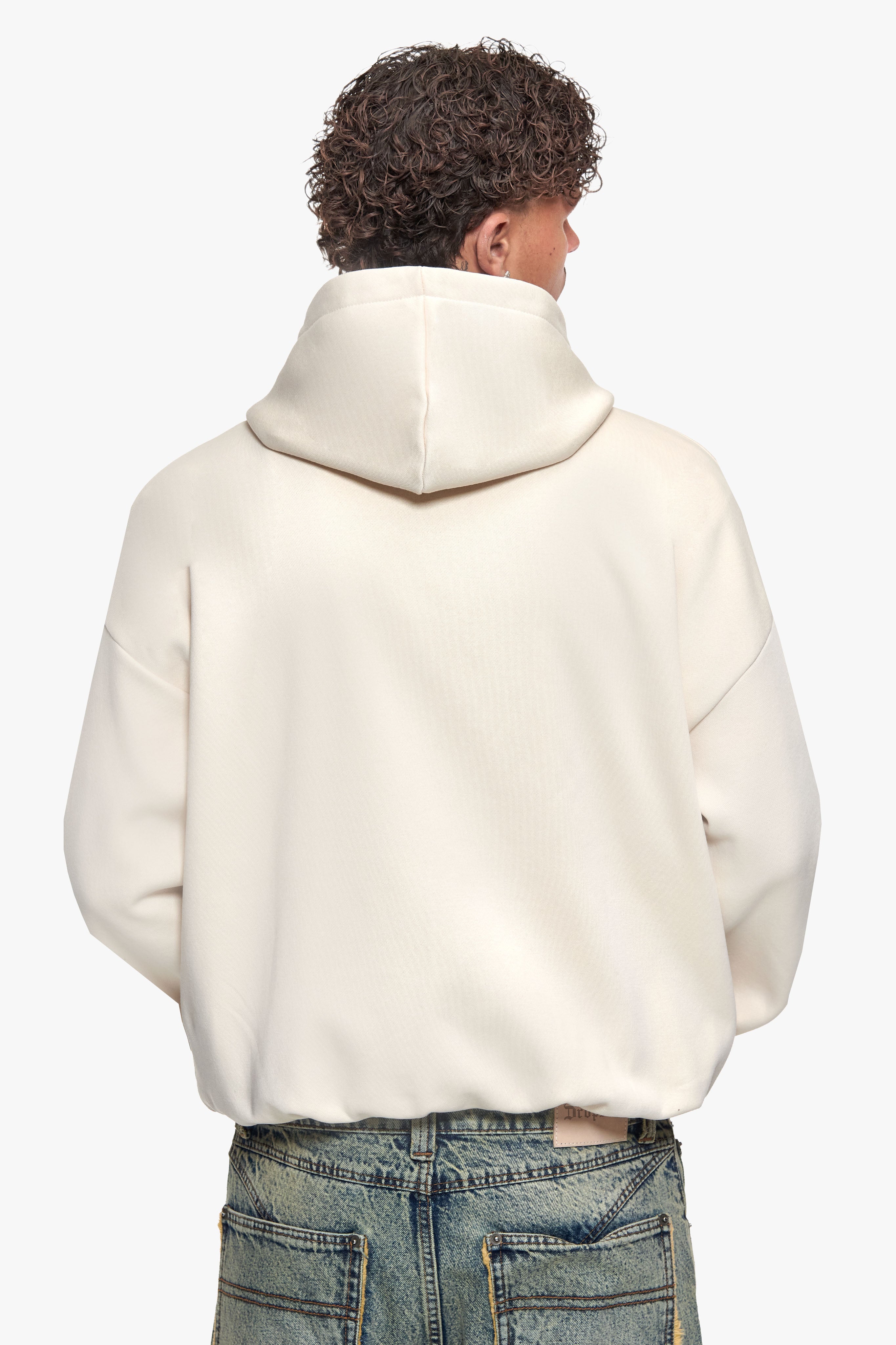 OVERSIZE BLANK ZIP HOODIE COCONUT MILK