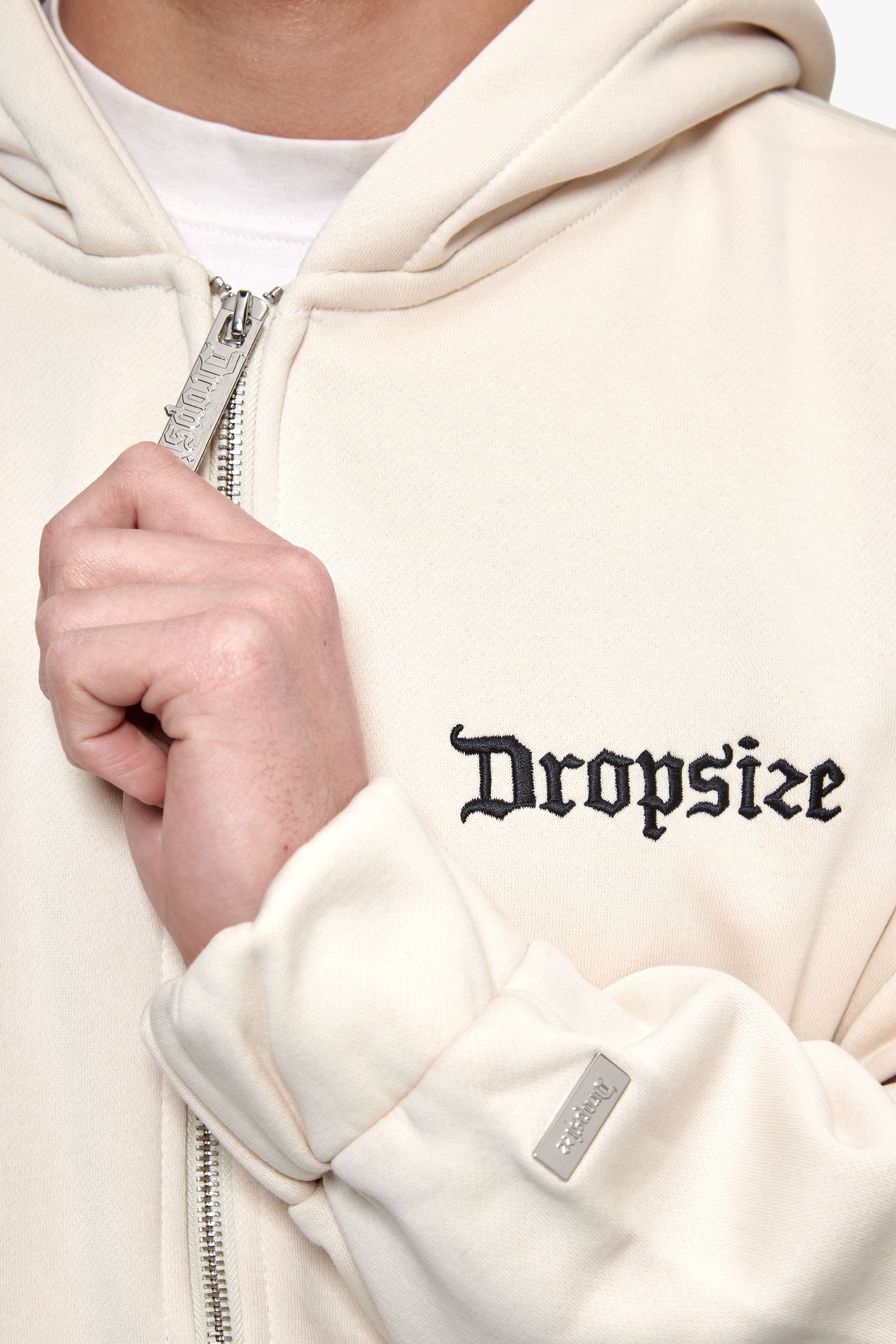 OVERSIZE BLANK ZIP HOODIE COCONUT MILK