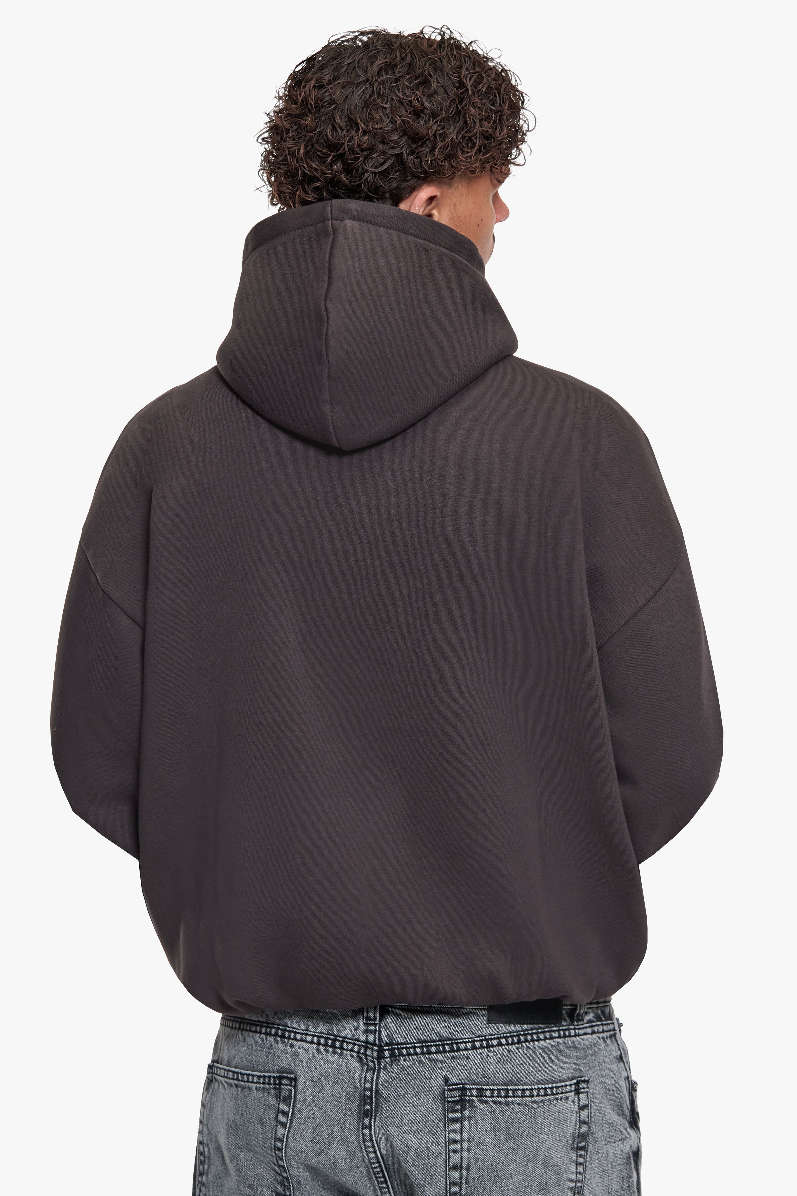 OVERSIZE BLANK ZIP HOODIE WASHED BLACK