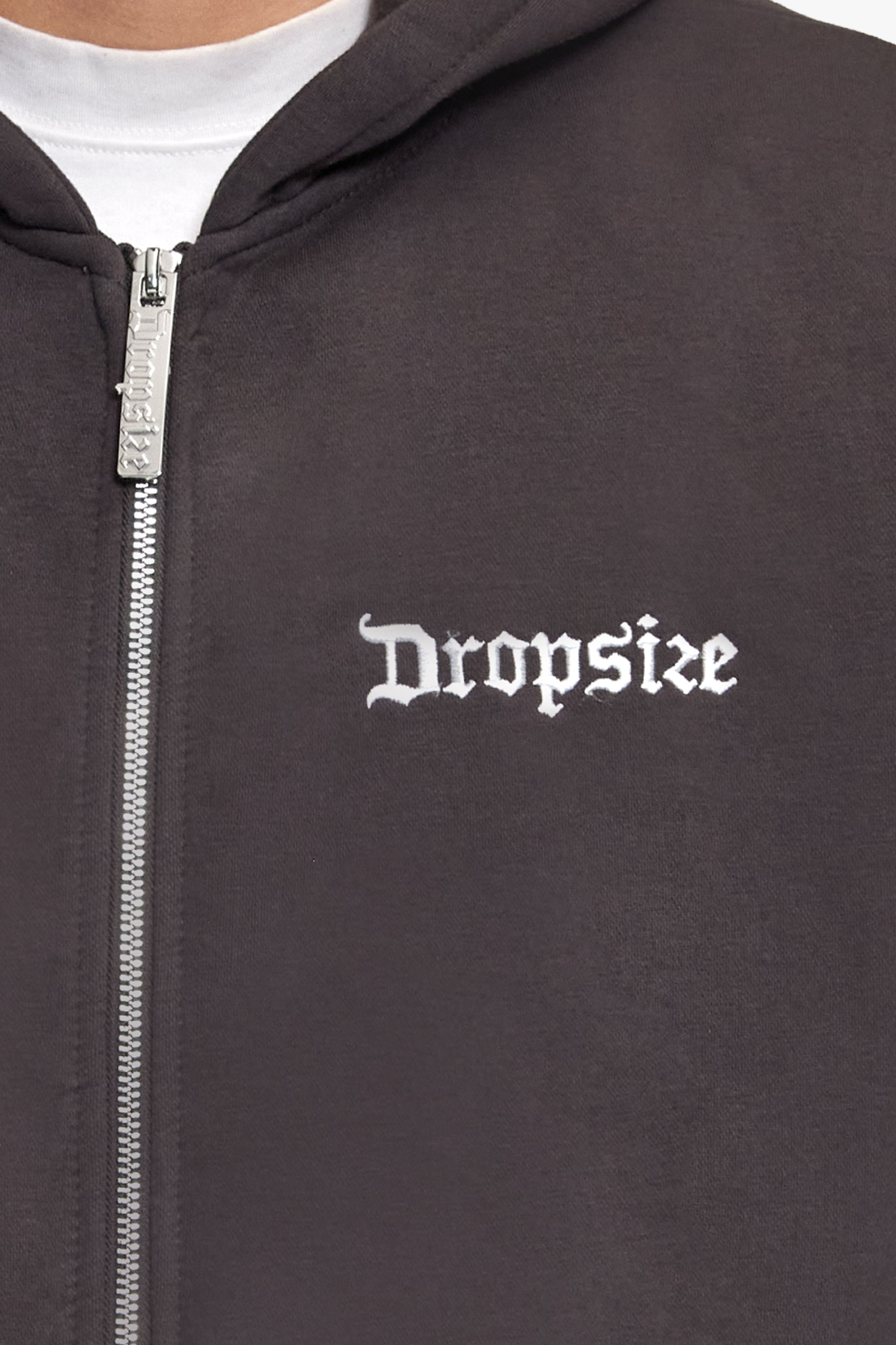 OVERSIZE BLANK ZIP HOODIE WASHED BLACK