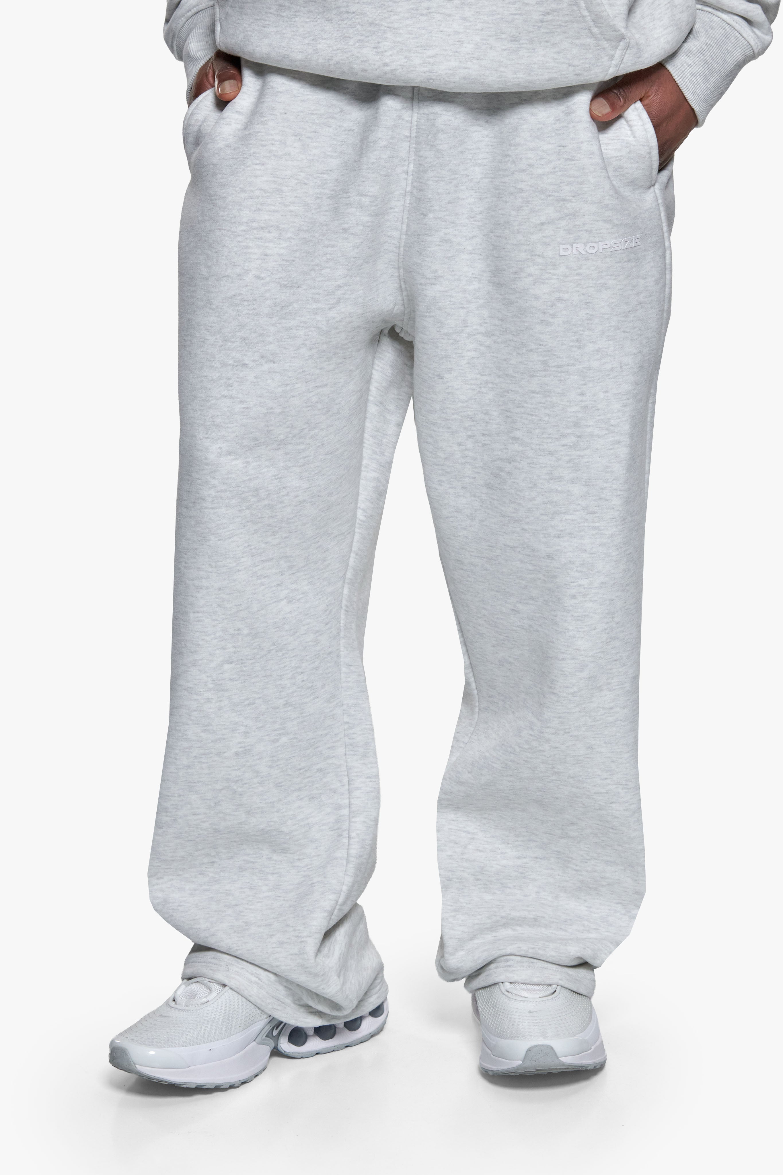 HD PRINT OPEN LEG JOGGER GREY MELANGE