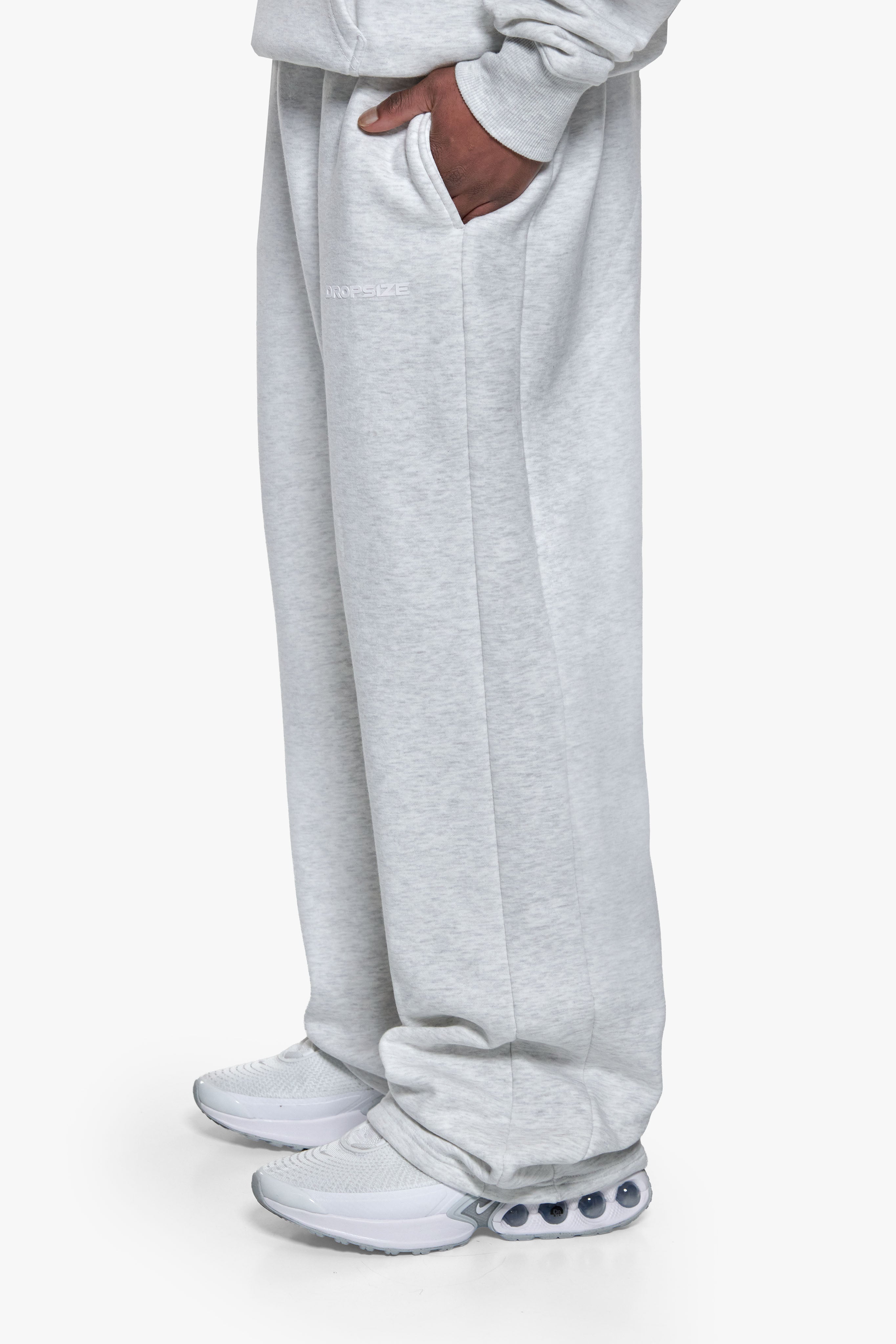 HD PRINT OPEN LEG JOGGER GREY MELANGE