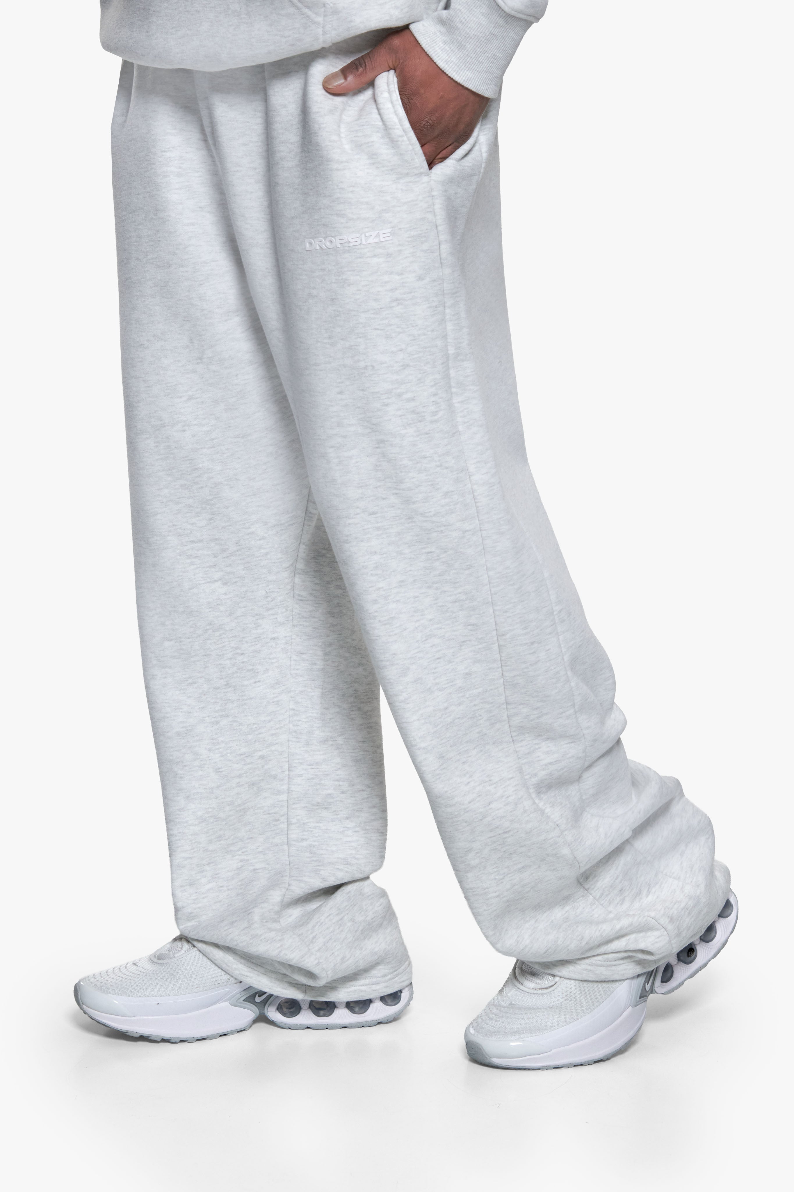 HD PRINT OPEN LEG JOGGER GREY MELANGE