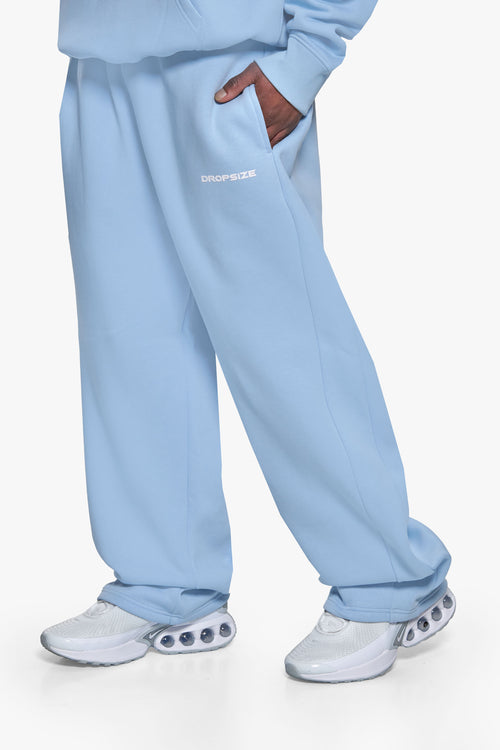SLEEK LOGO OPEN LEG JOGGER BABY BLUE