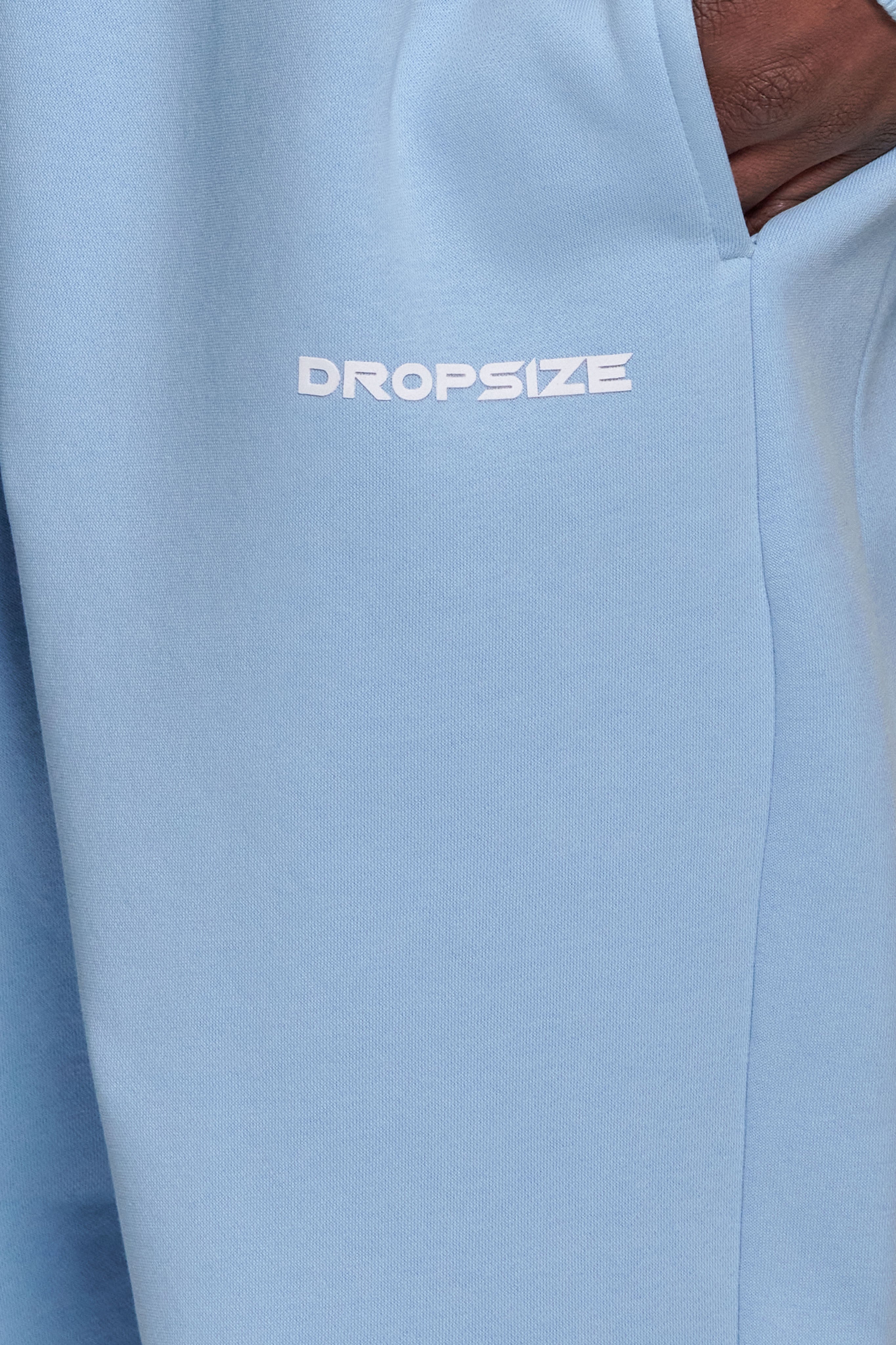 SLEEK LOGO OPEN LEG JOGGER BABY BLUE
