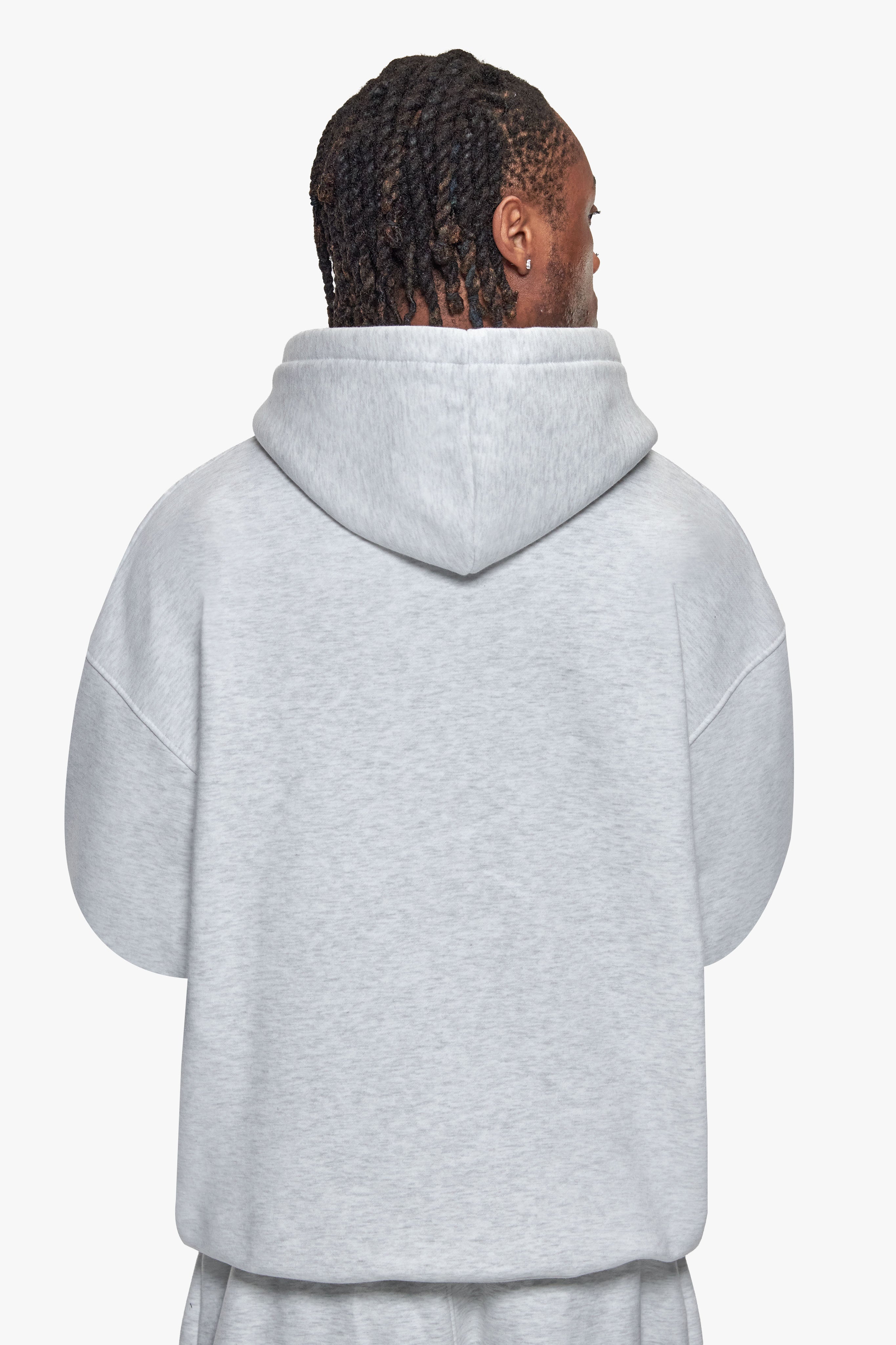 OVERSIZE HD PRINT HOODIE GREY MELANGE