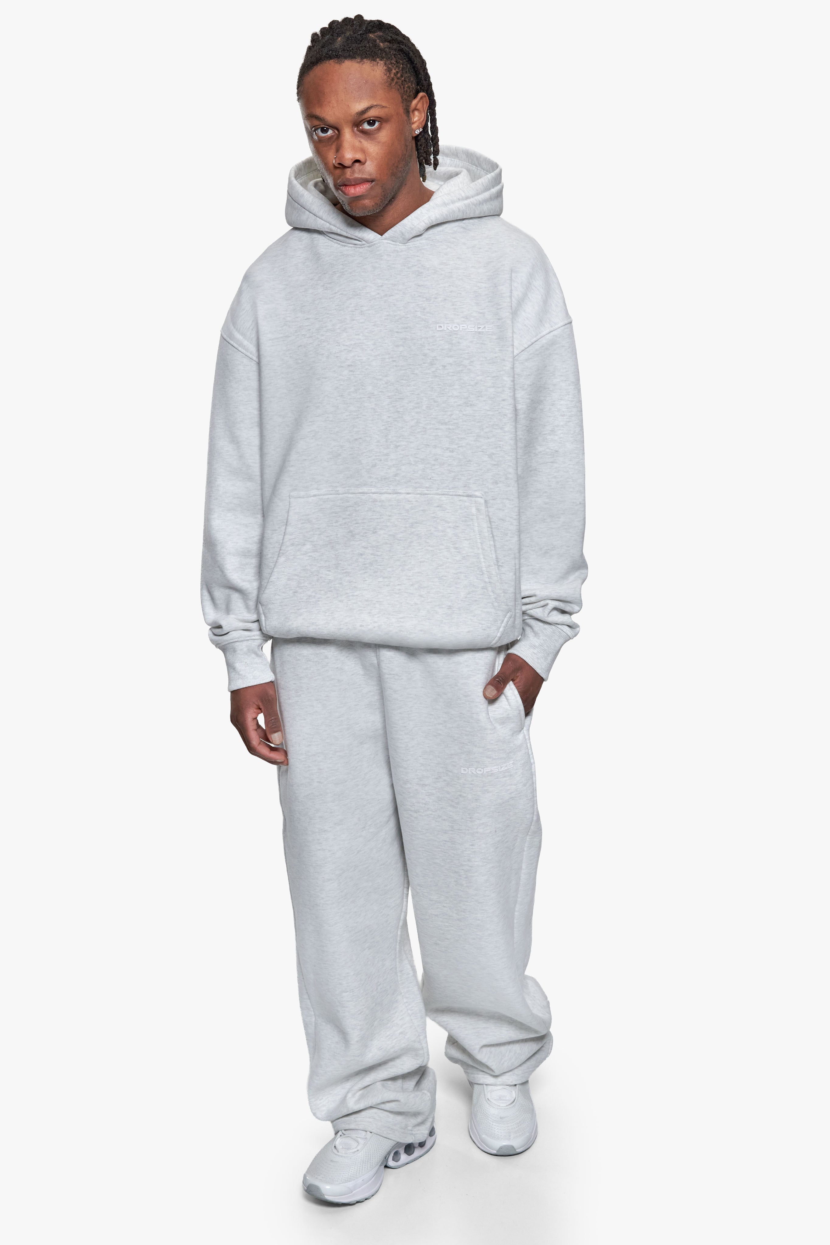 OVERSIZE HD PRINT HOODIE GREY MELANGE