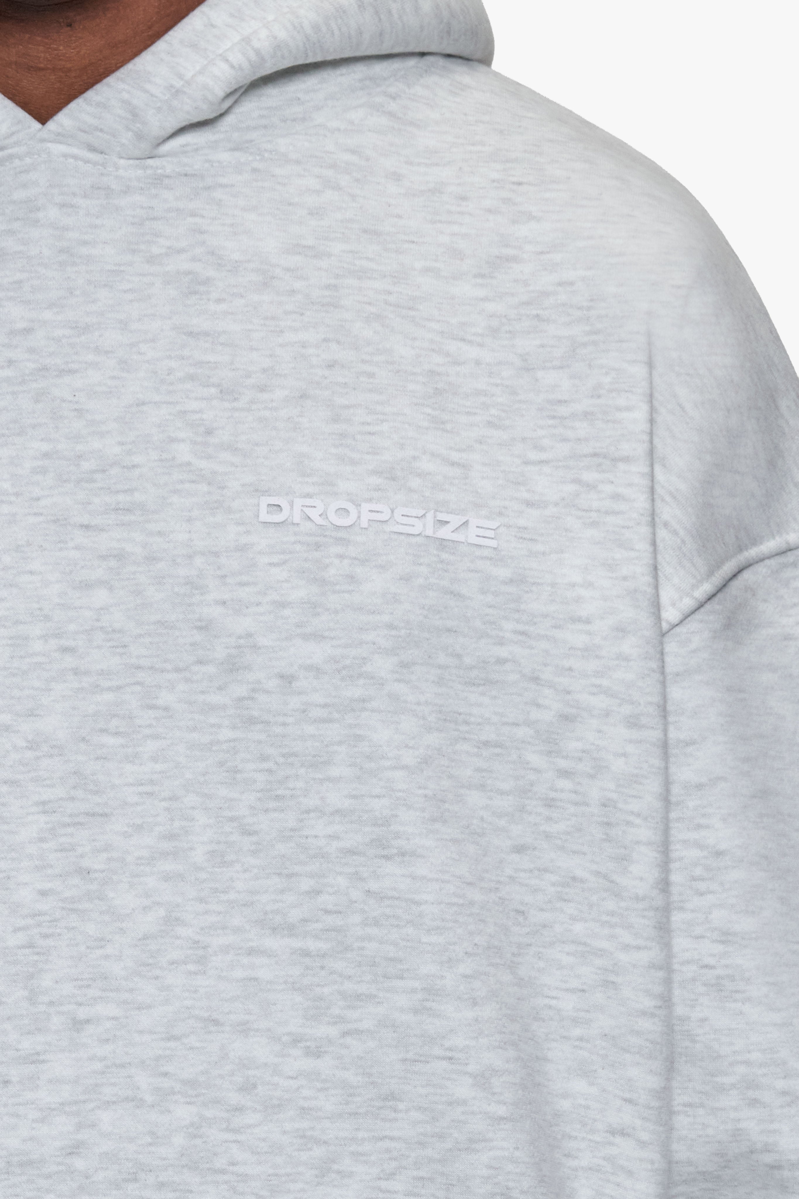 OVERSIZE HD PRINT HOODIE GREY MELANGE