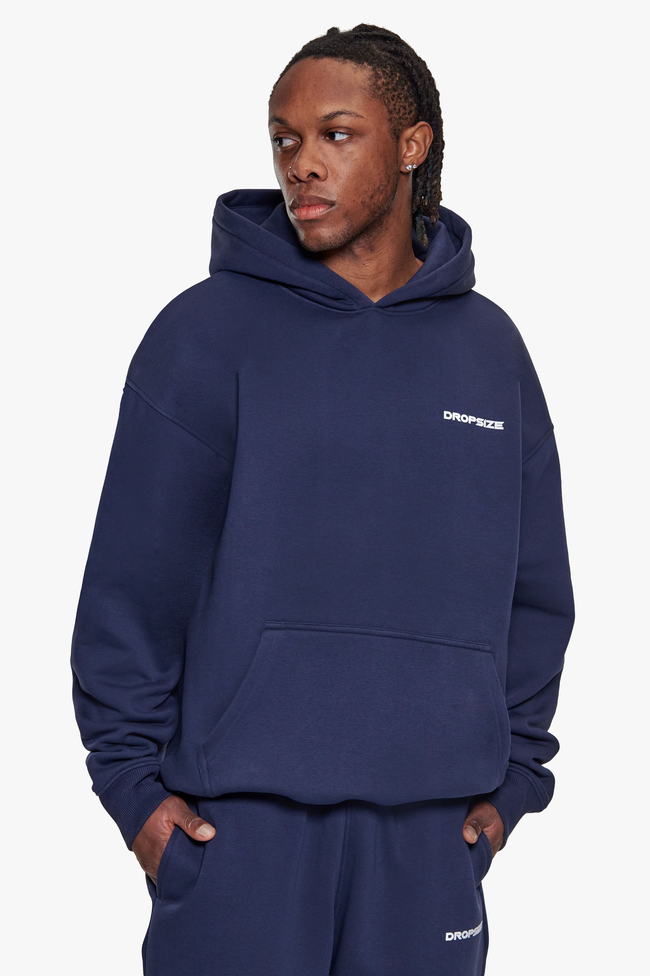 OVERSIZE HD PRINT HOODIE SPACE BLUE