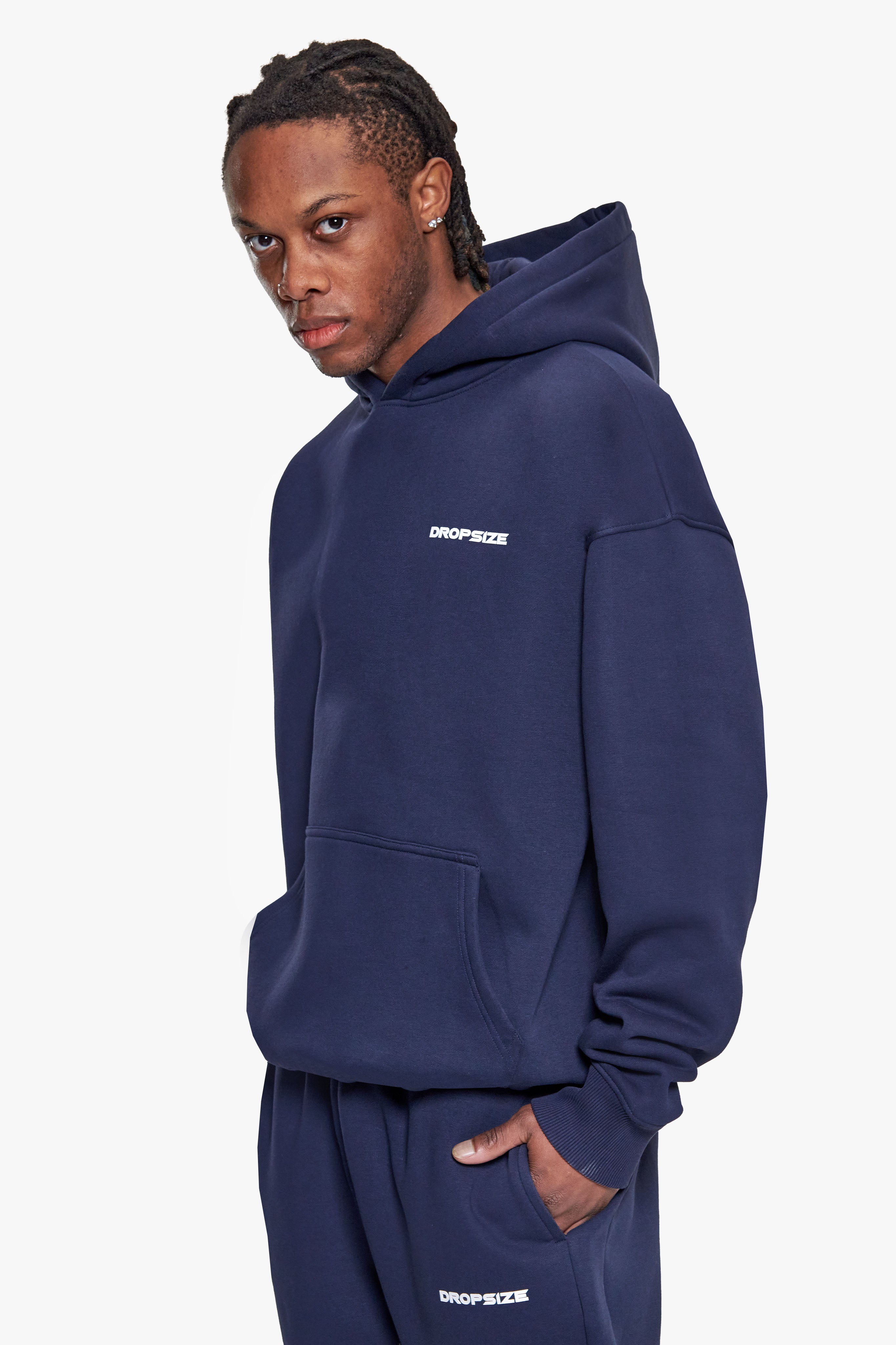 OVERSIZE HD PRINT HOODIE SPACE BLUE