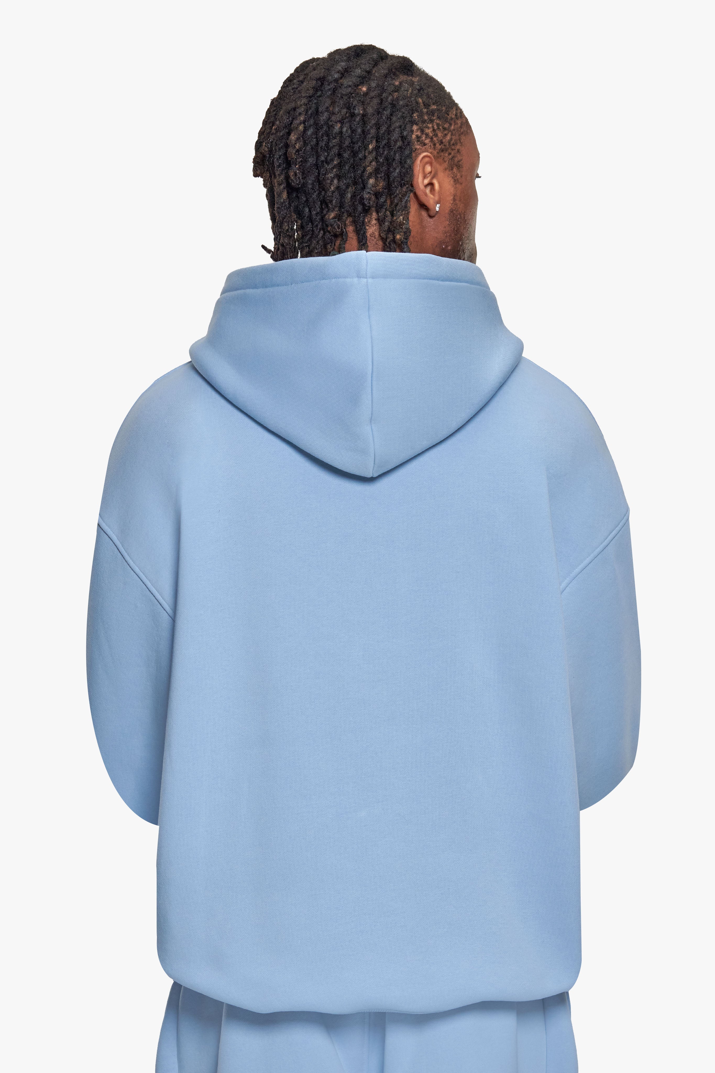 HEAVY OVERSIZE SLEEK LOGO HOODIE BABY BLUE
