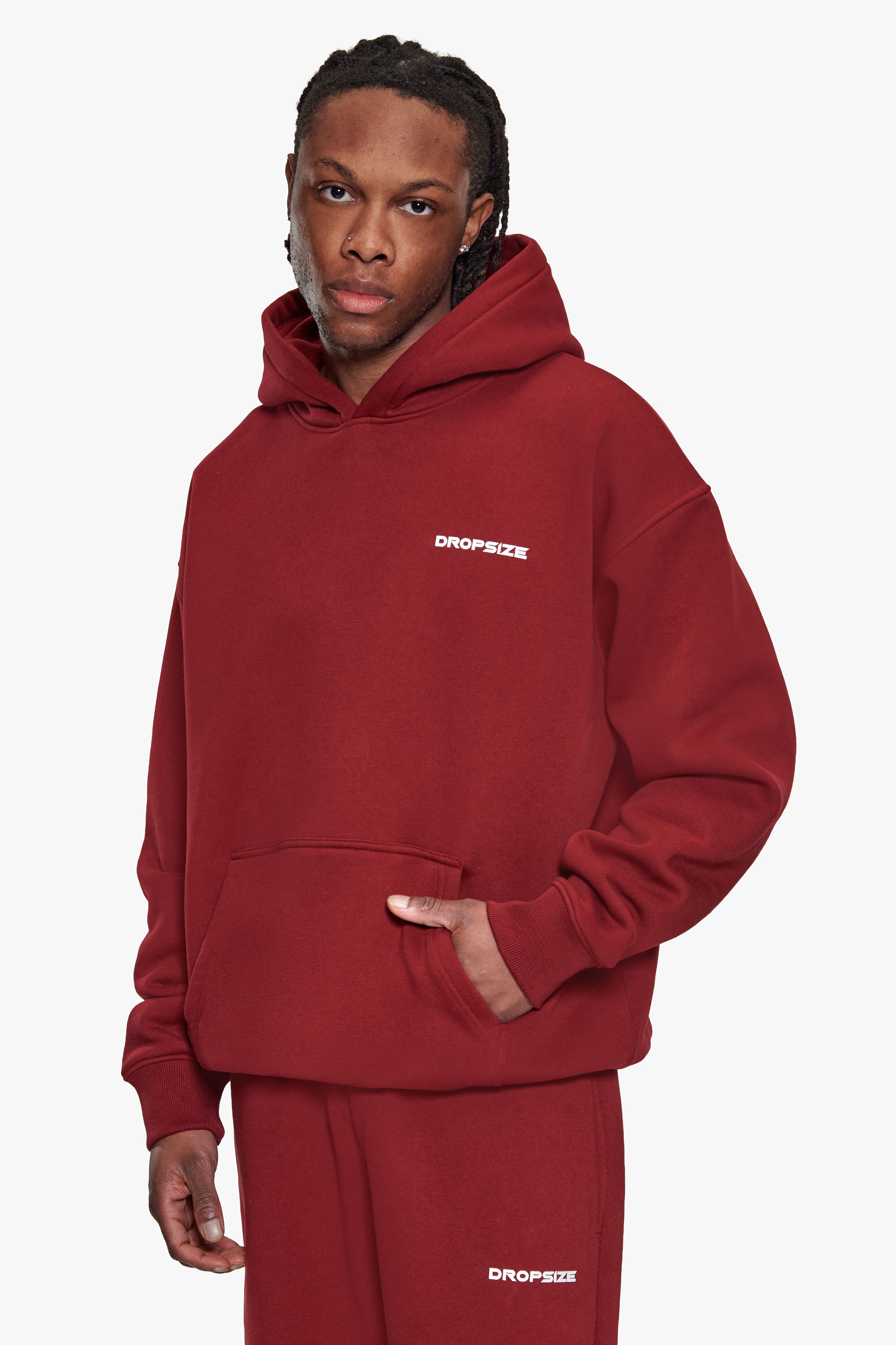 HEAVY OVERSIZE HD LOGO HOODIE CRANBERRY