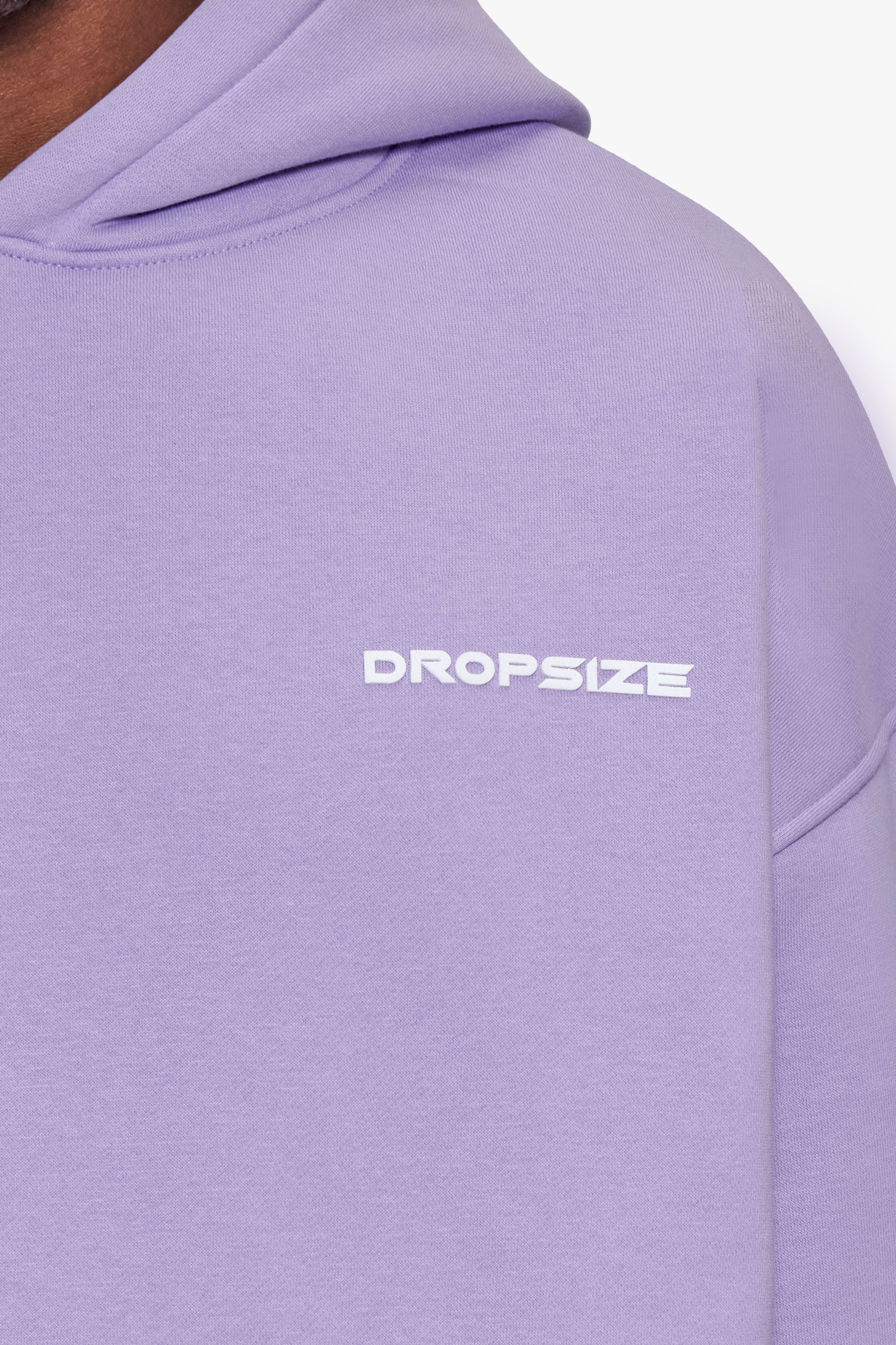 HEAVY OVERSIZE SLEEK LOGO HOODIE LILAC