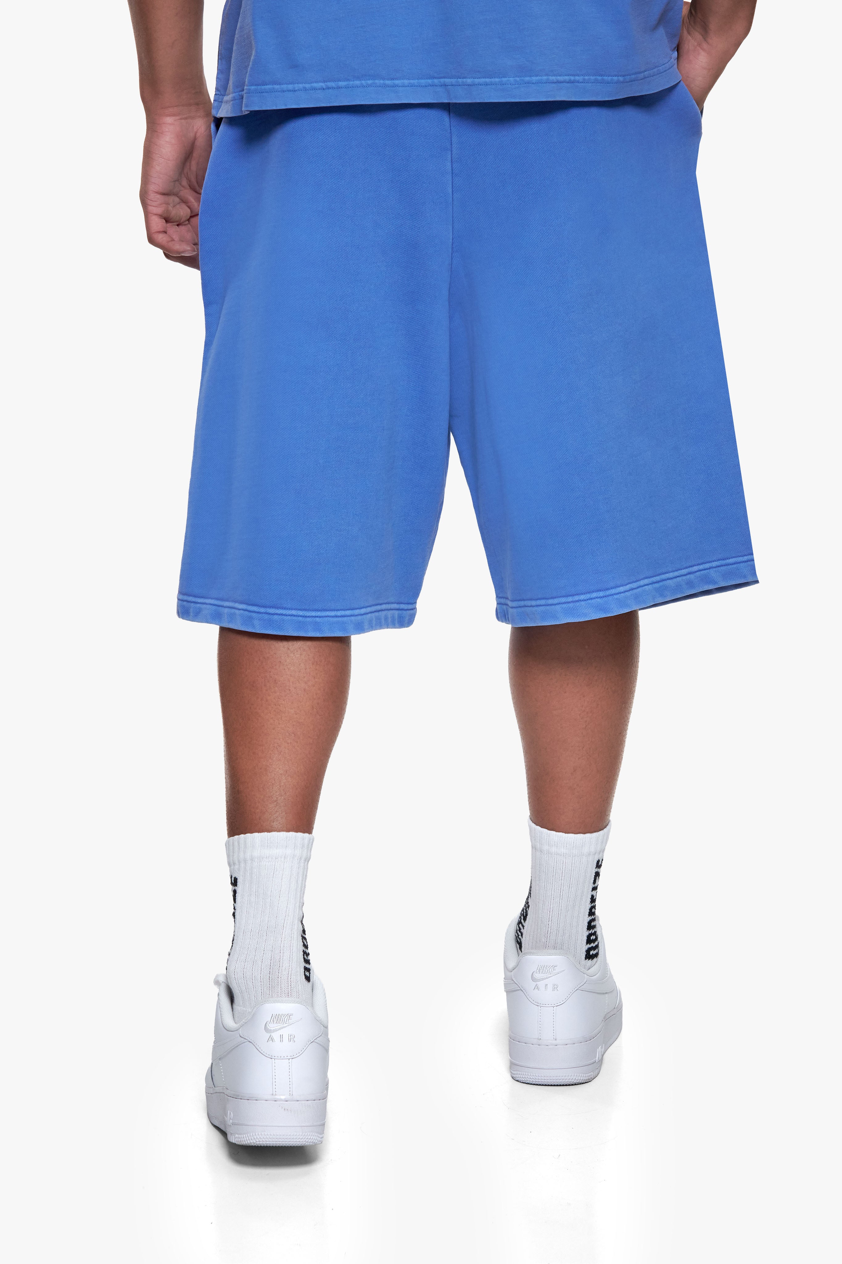 ESSENTIAL LOGO SWEAT SHORTS WASHED LIGHT BLUE