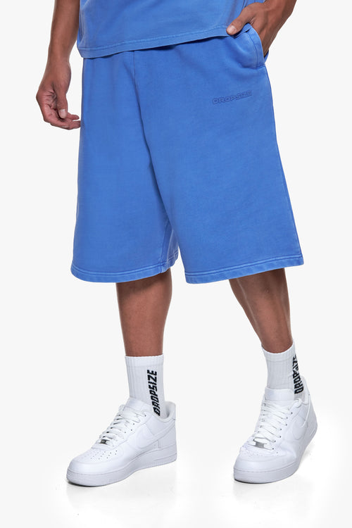 ESSENTIAL LOGO SWEAT SHORTS WASHED LIGHT BLUE