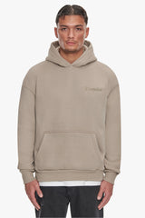 HEAVY OVERSIZE EMBO HOODIE SIMPLY TAUPE