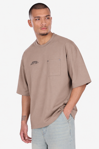 HEAVY OVERSIZE POCKET T-SHIRT BEIGE