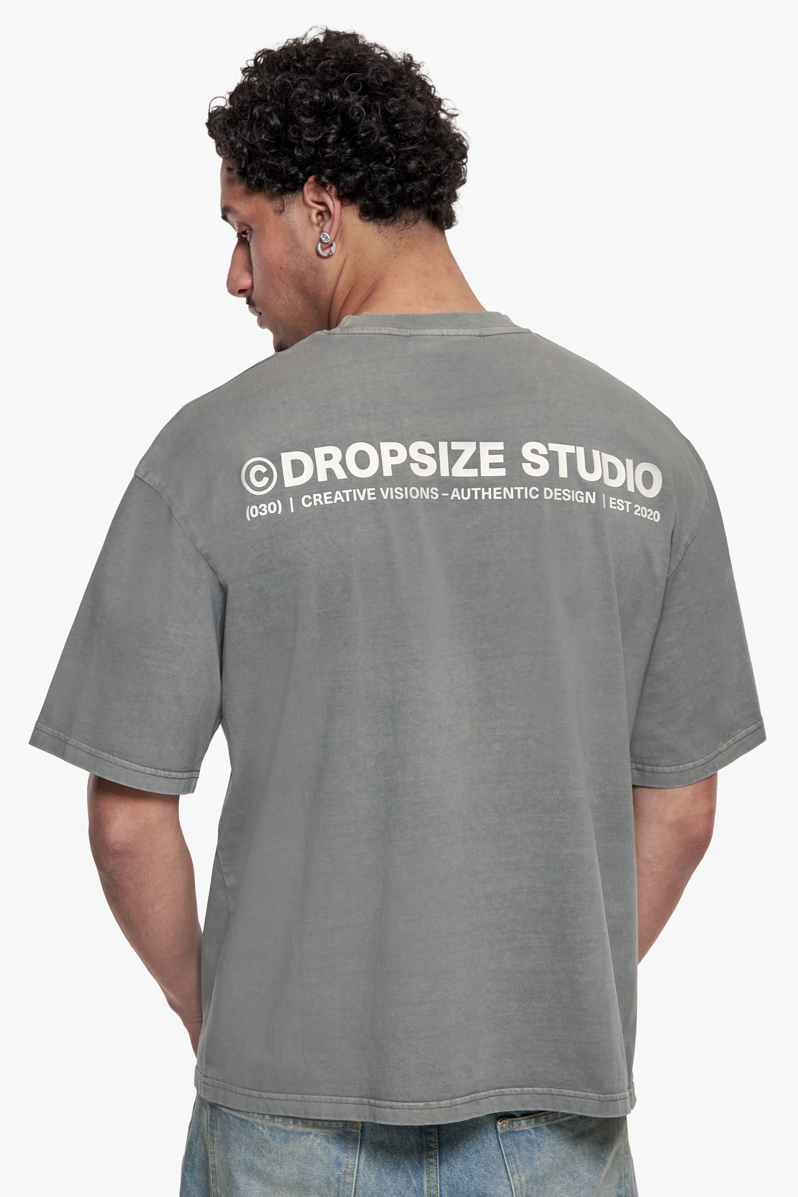 STUDIO T-SHIRT WASHED GREY